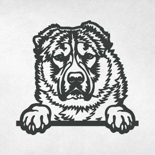 Wooden Wall Art - Alabai Dog