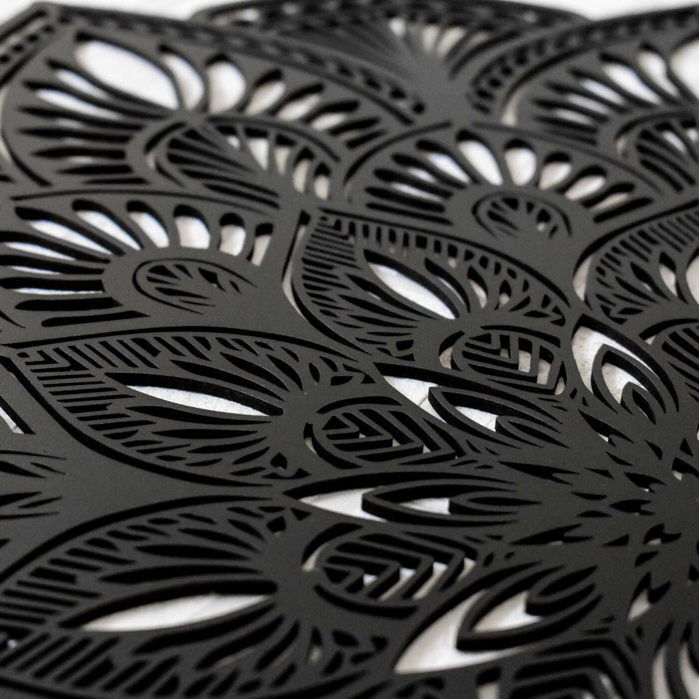 Cut-Out Wooden Mandala - Symmetry | Black