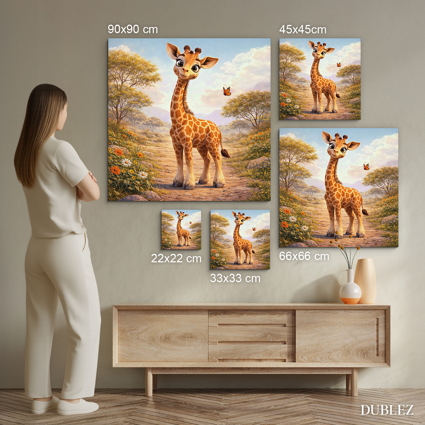 Drevená dekorácia pre deti - Žirafa