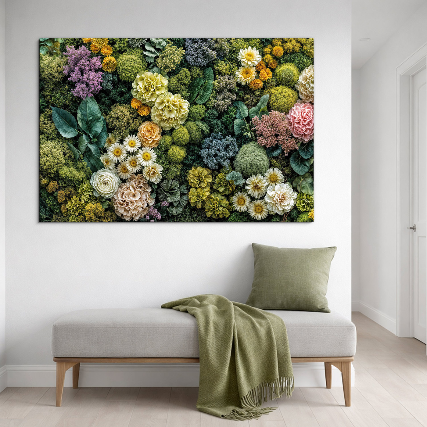 Prírodný obraz s machom a kvetmi - Kvitnúca záhrada