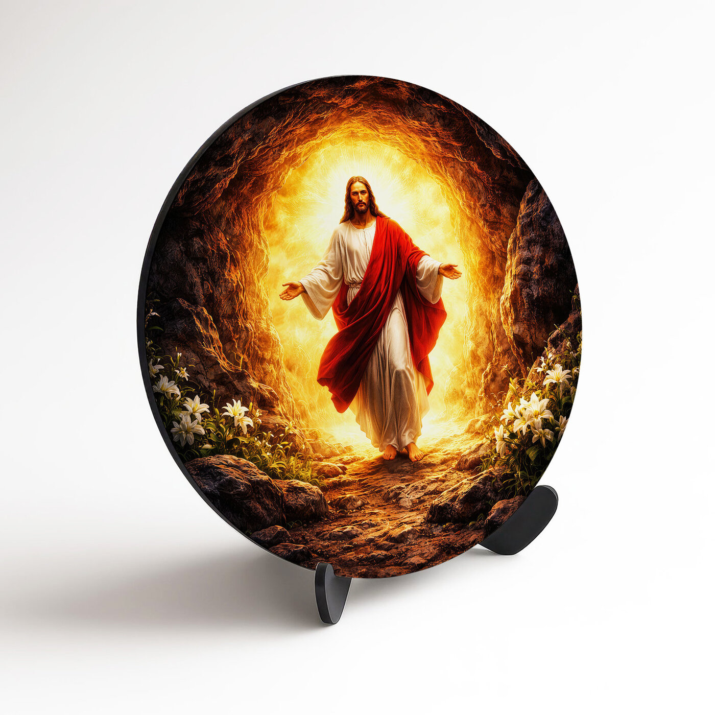 Okrúhly náboženský obraz - Znovuzrodenie Ježiša