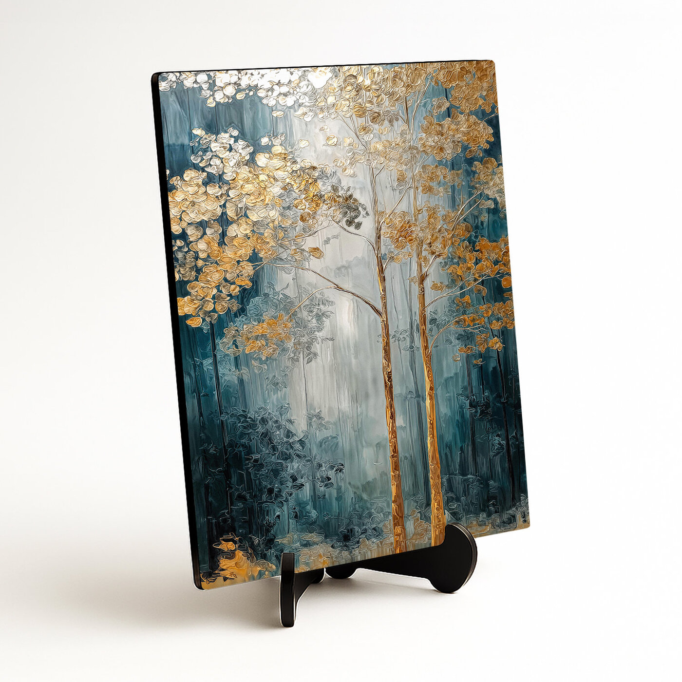 Dřevěný obraz - Malované zlaté stromy