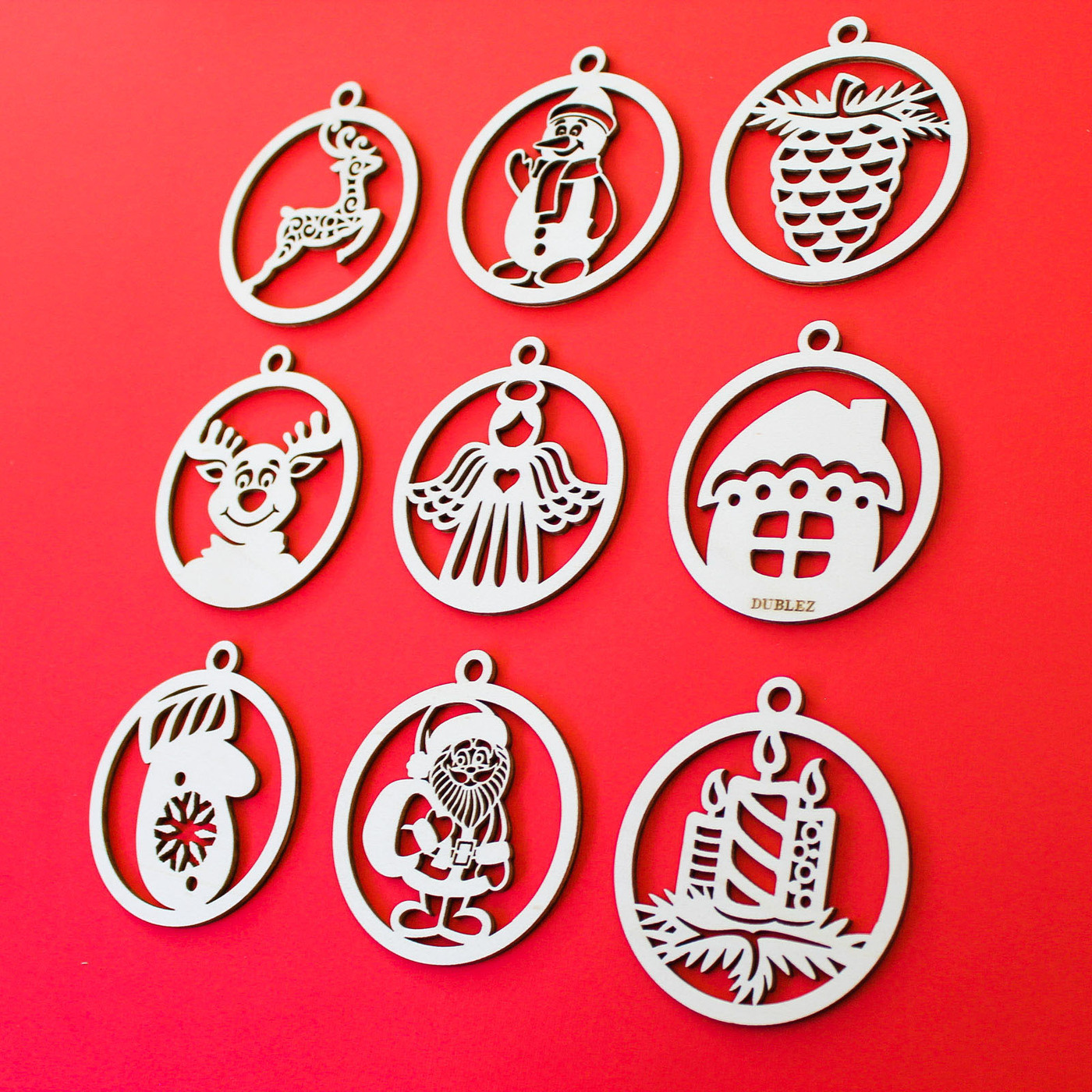 Christmas Baubles - Fairy Tale Set (9 pcs) | Poplar Plywood 