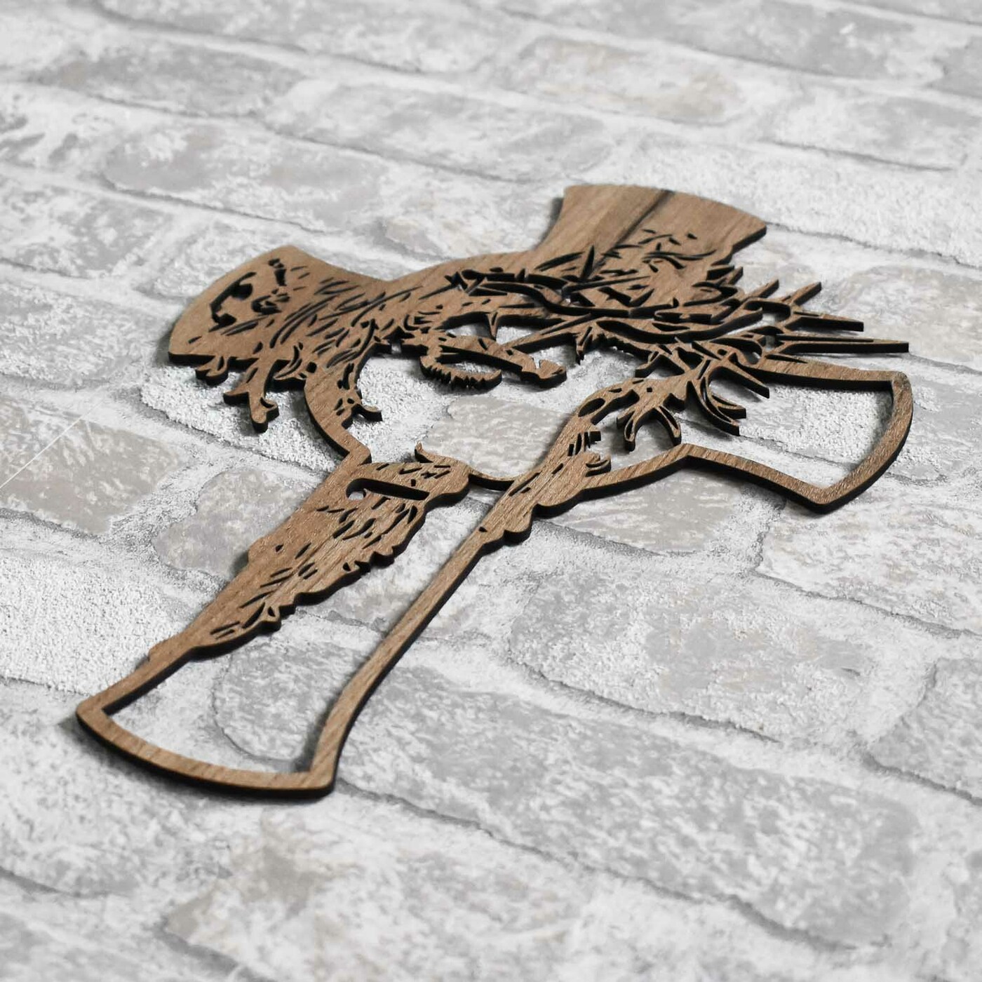 Wooden Cross on the Wall with Jesus | Tobacco Oak