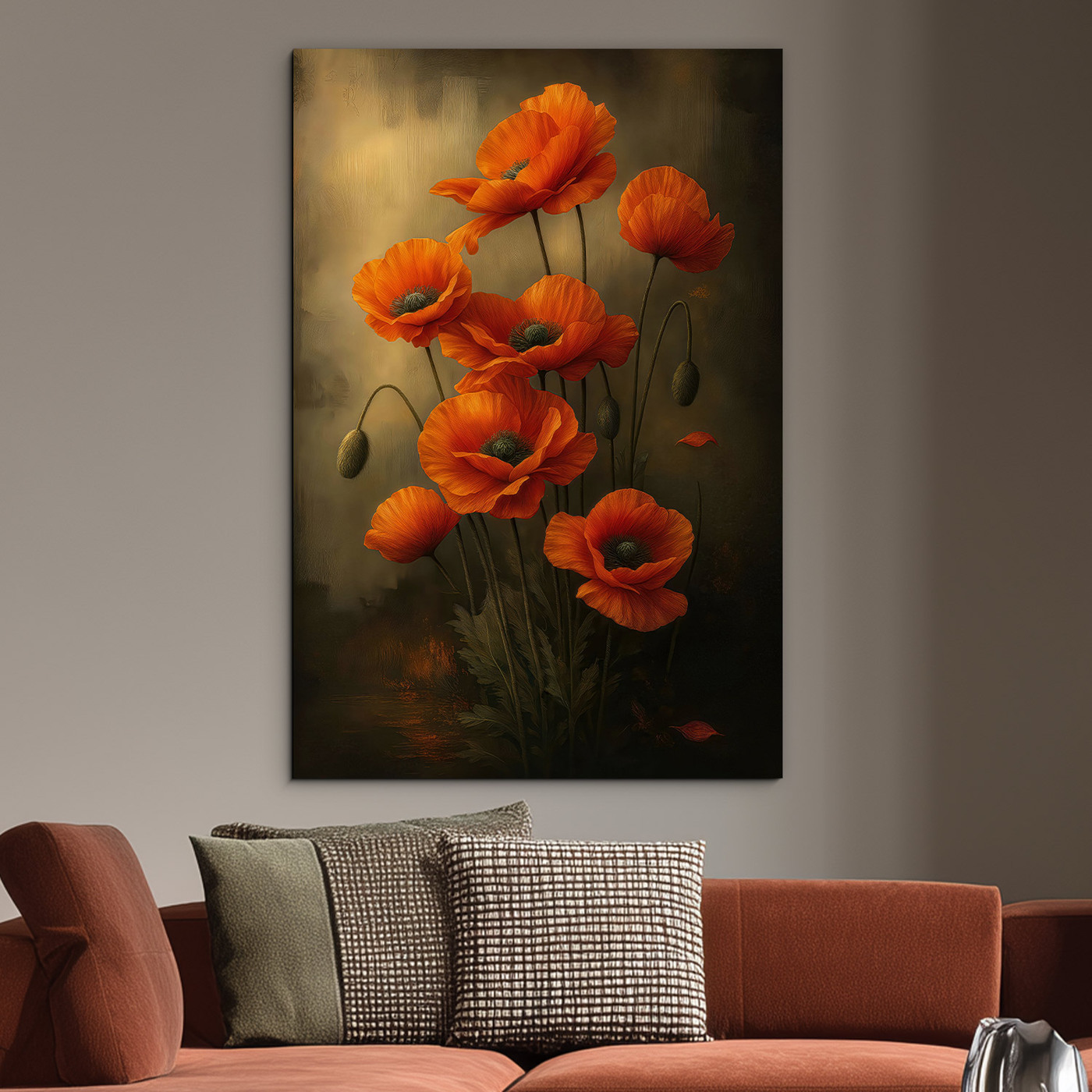 Vintage obraz květin - Maky