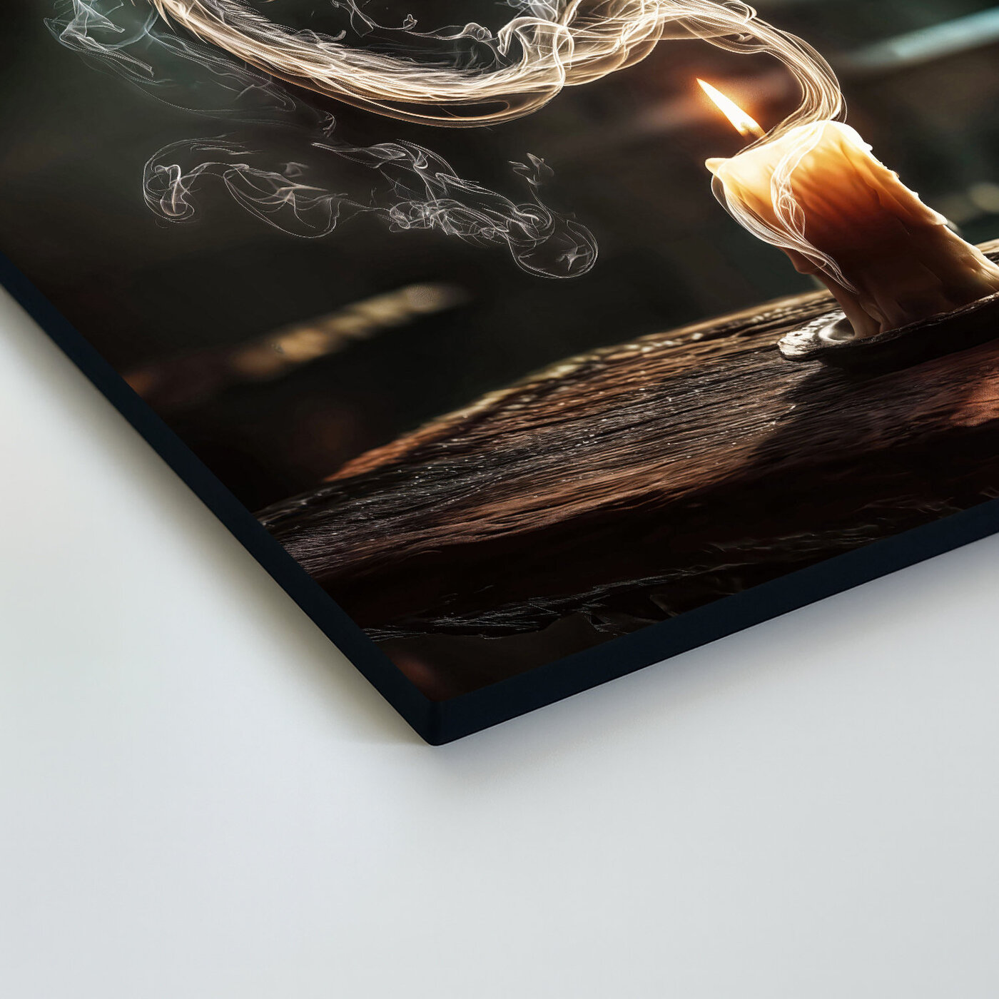 Drevený fantasy obraz - Mystický drak z dymu