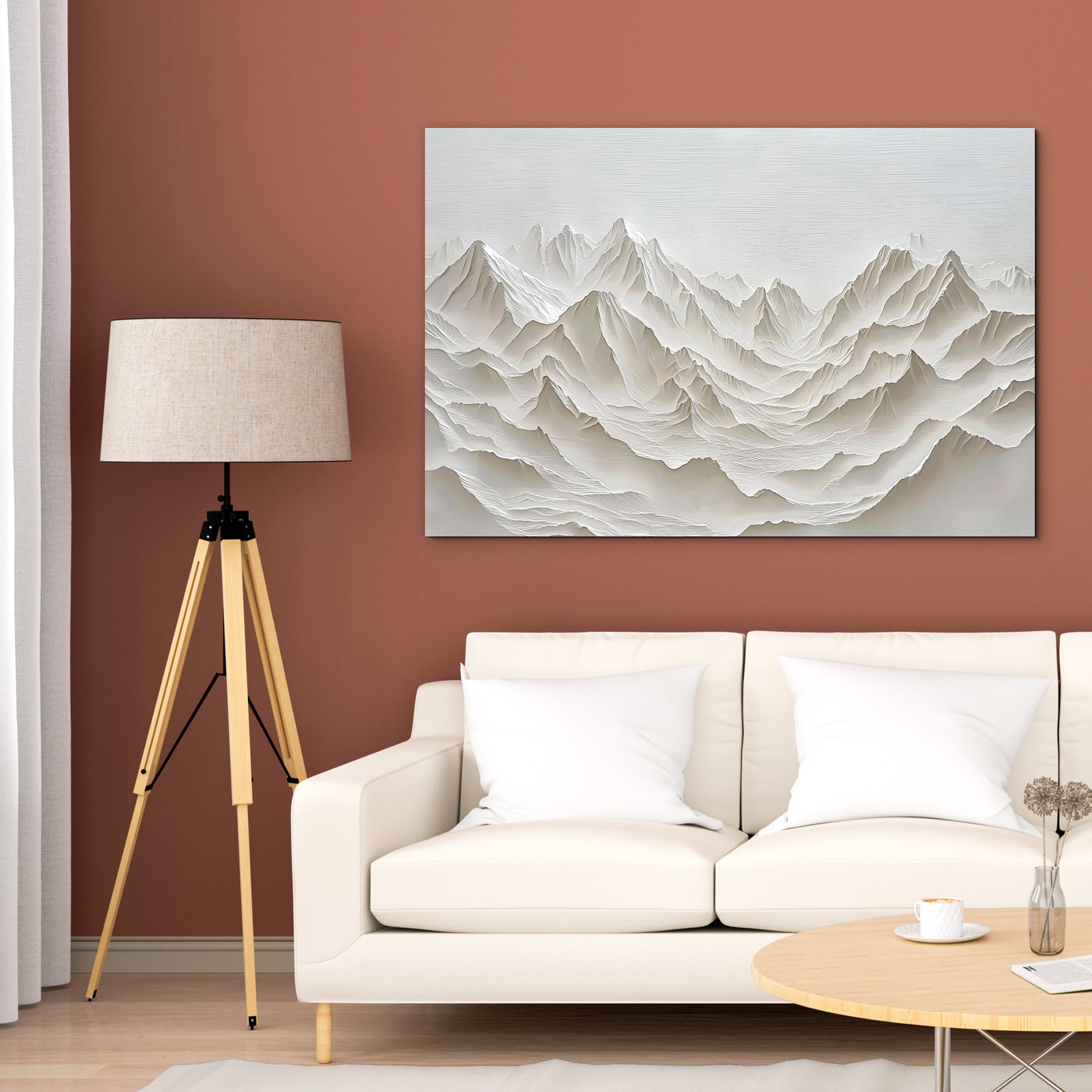 White image - Minimalist mountains