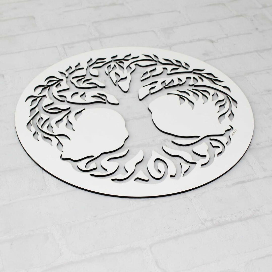2 az 1-ben fából készült életfák - Hod és Netzach | Fehér