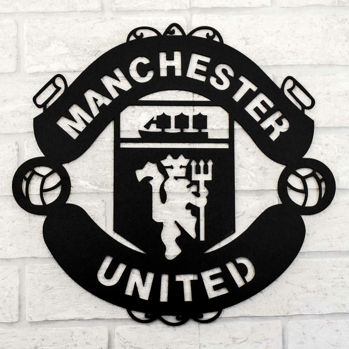 Wooden Wall Art - Manchester United Logo | Black