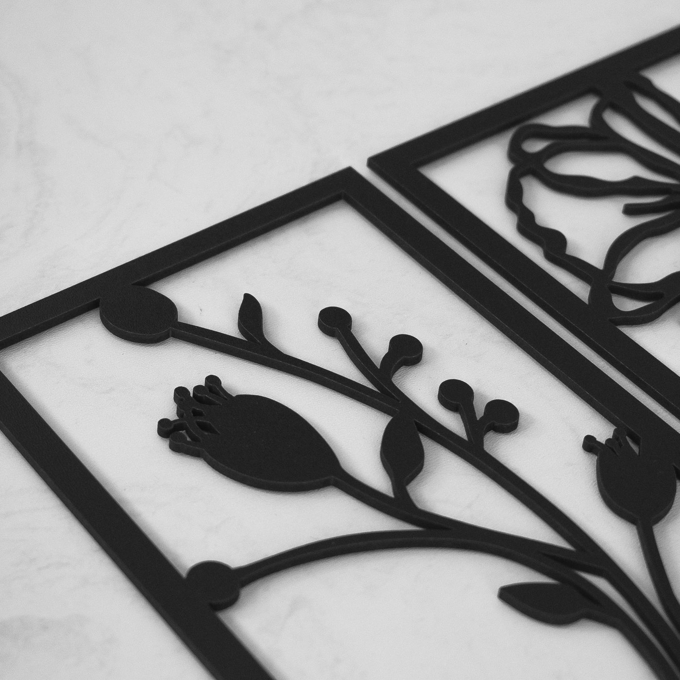 Multi-Panel Wall Art - Flowers | Black