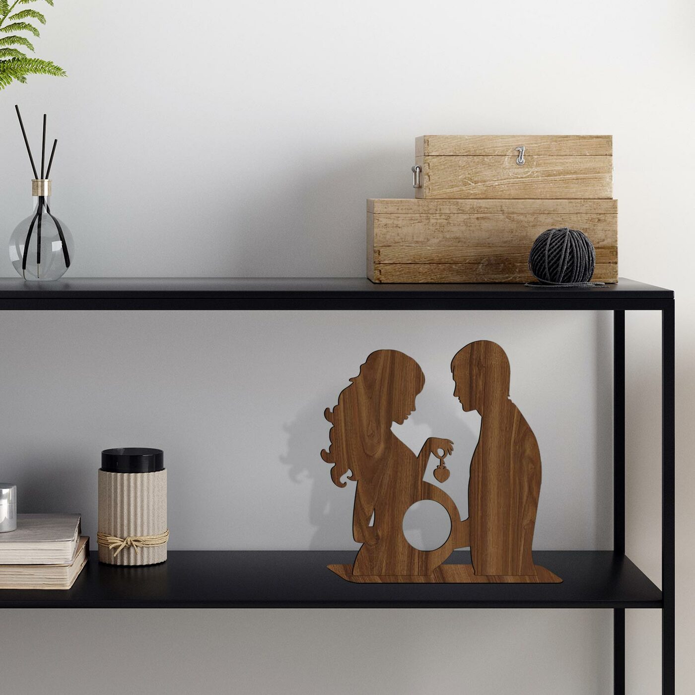Standing Pregnancy Photo Frame | Walnut