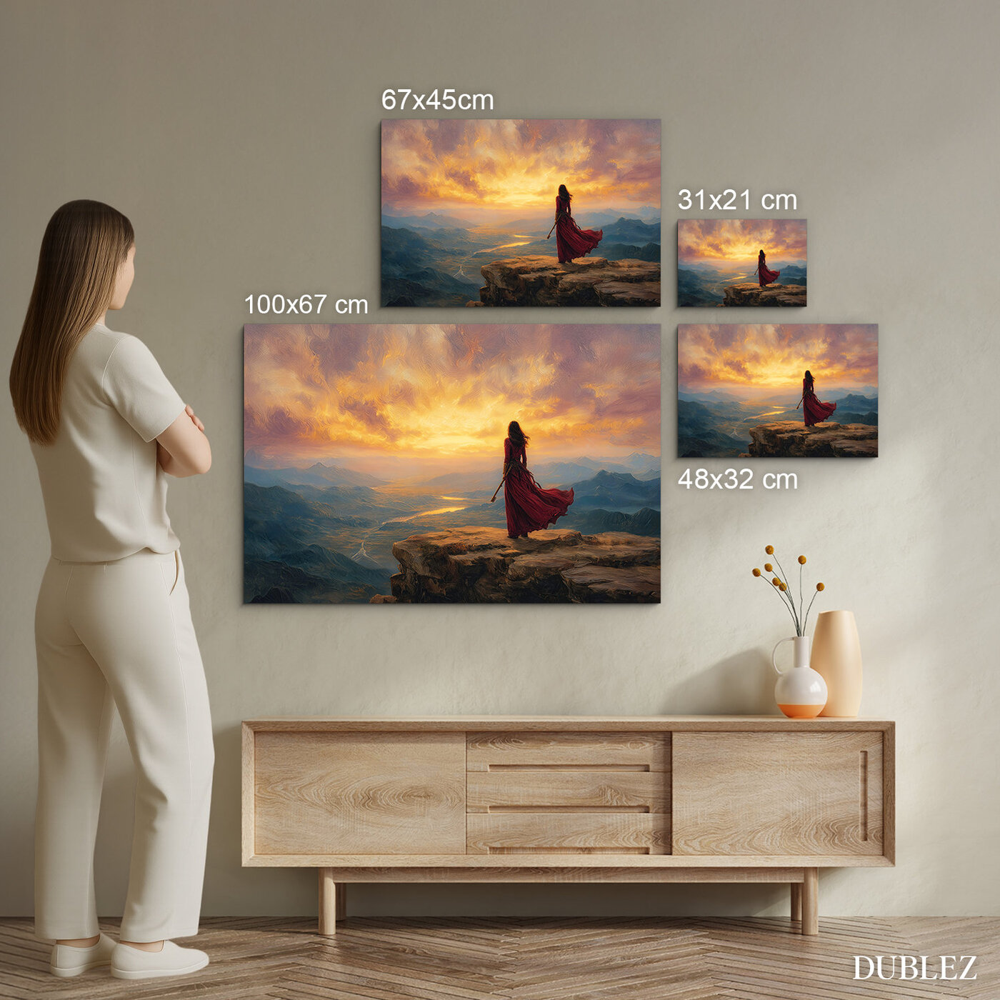 Symbolic image of a woman in red - Key to destiny