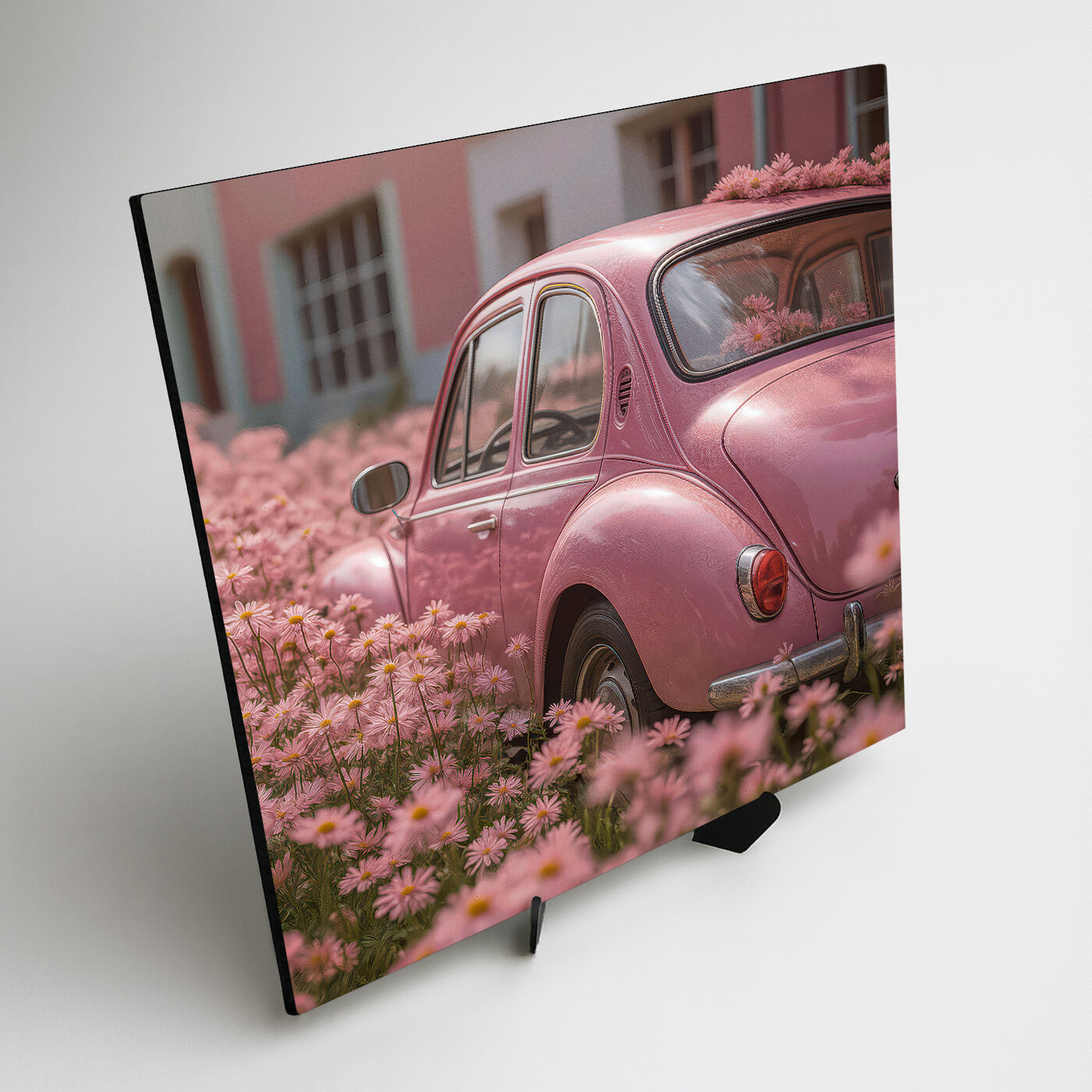 Tablou vintage pe lemn - VW Beetle