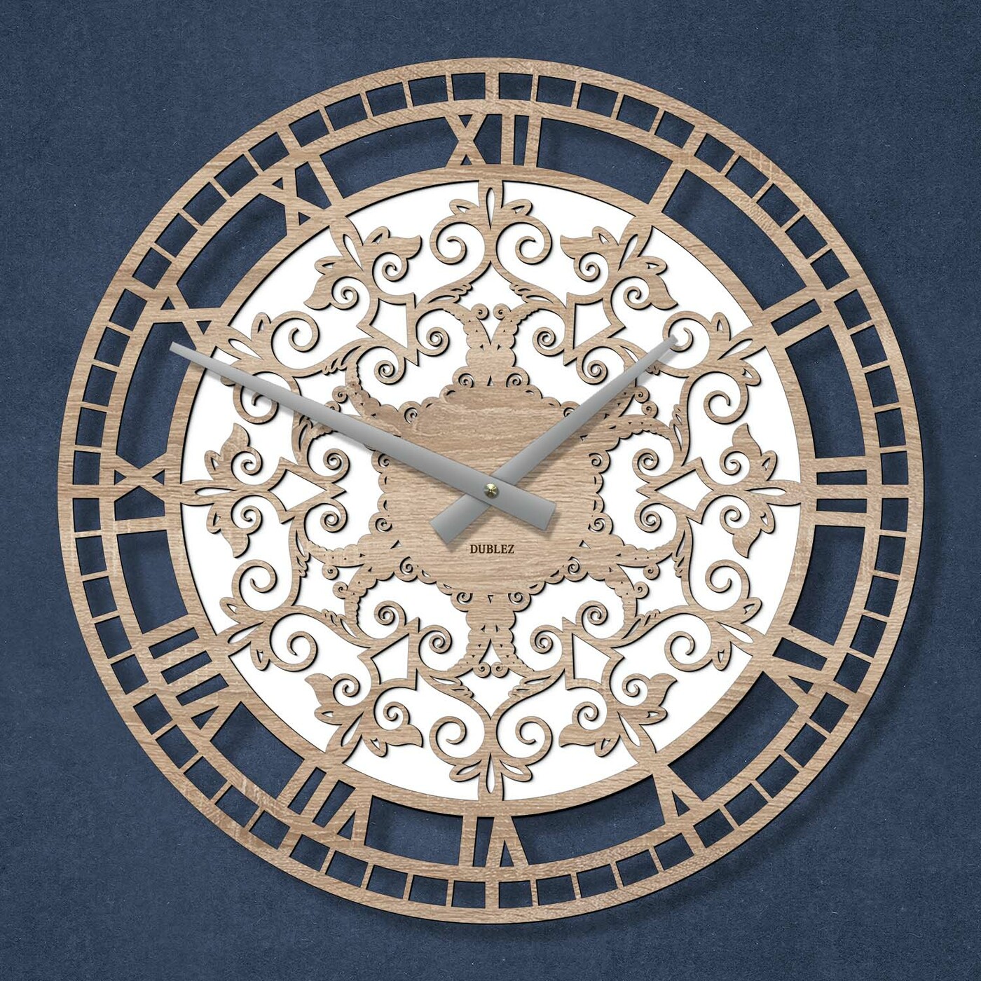 Drevené nástenné hodiny - Ornamenty | Dub Sonoma