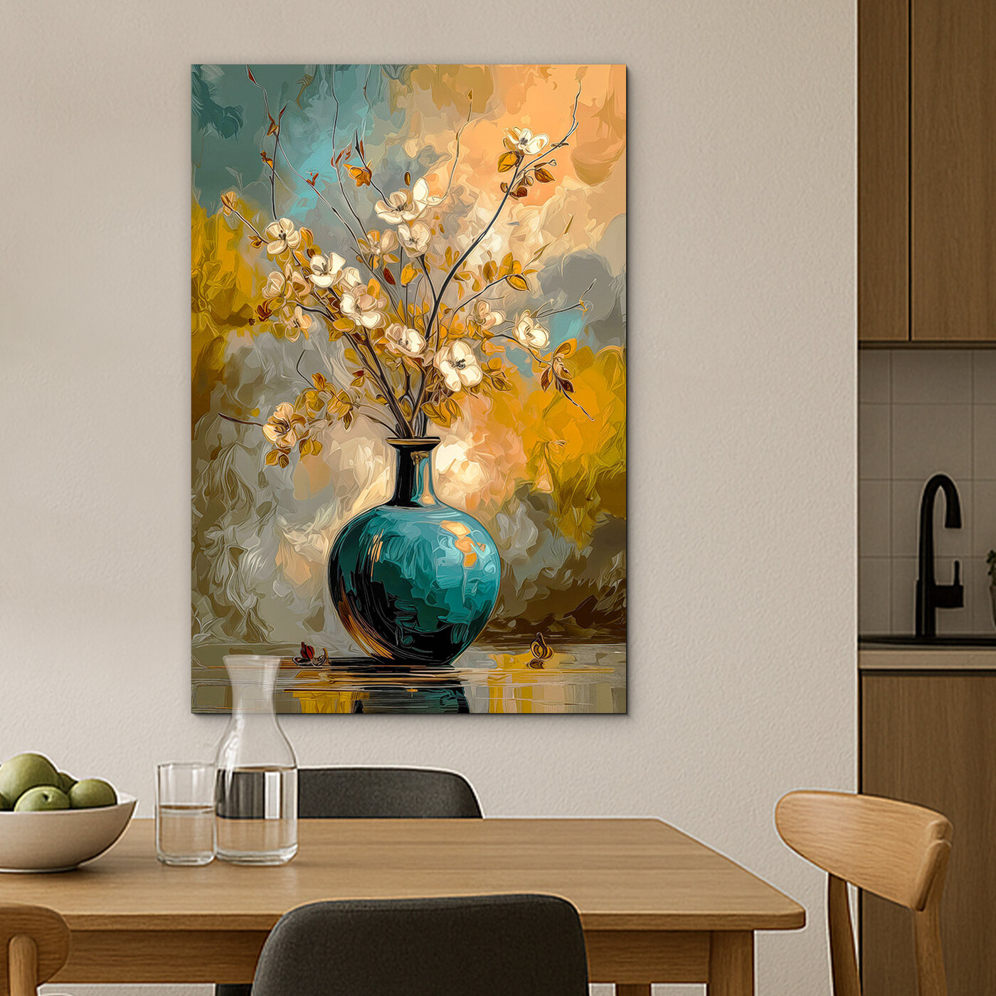Umelecký obraz - Zlatisté kvety vo váze