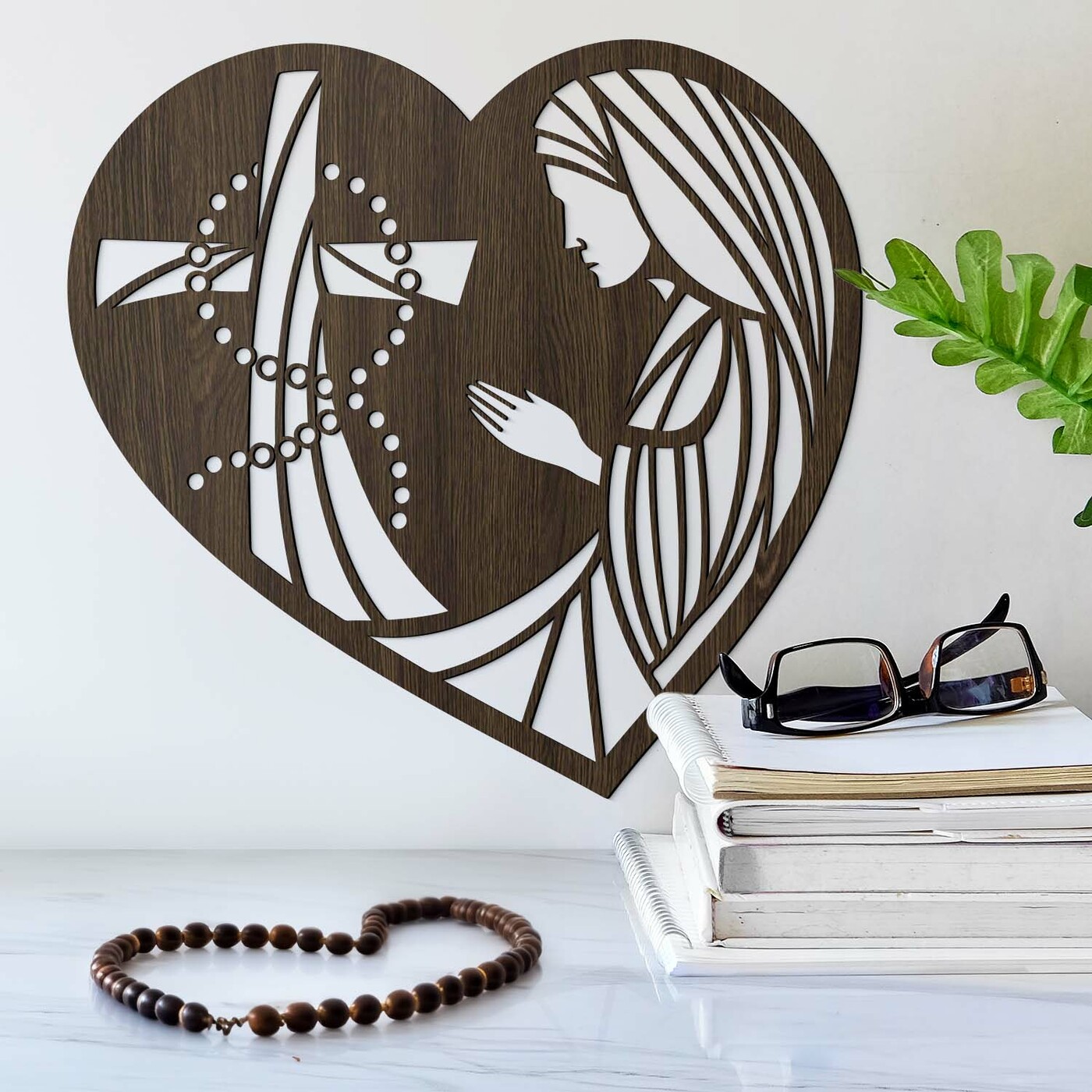 Wooden Wall Art of Virgin Mary | Wenge