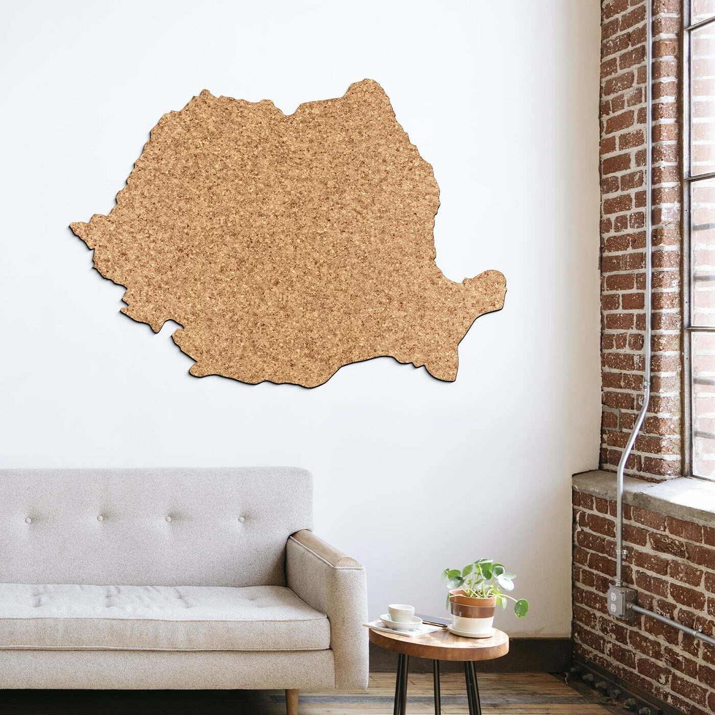 Hartă de perete din plută - România