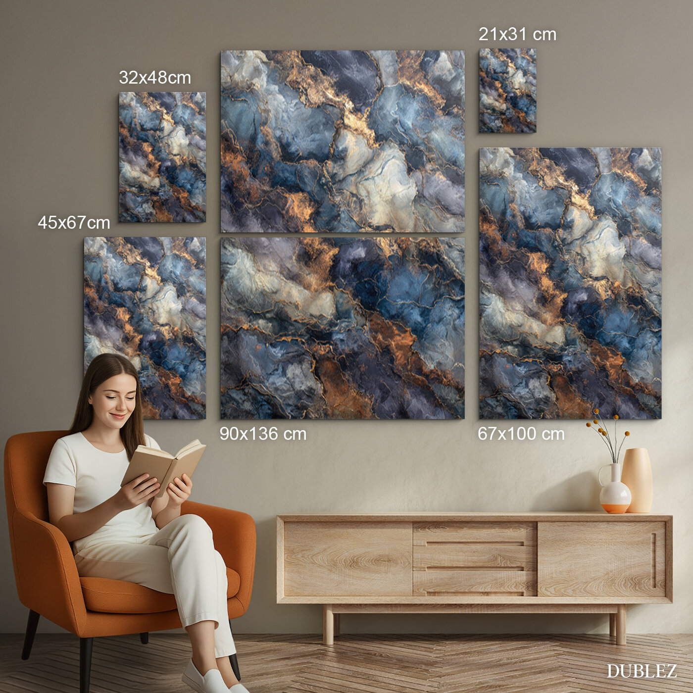 Mramorový obraz - Obsidian | 90x136 cm