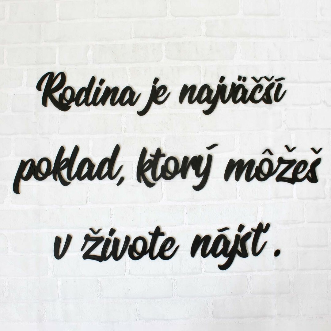 Drevený citát na stenu - rodina  | Čierna