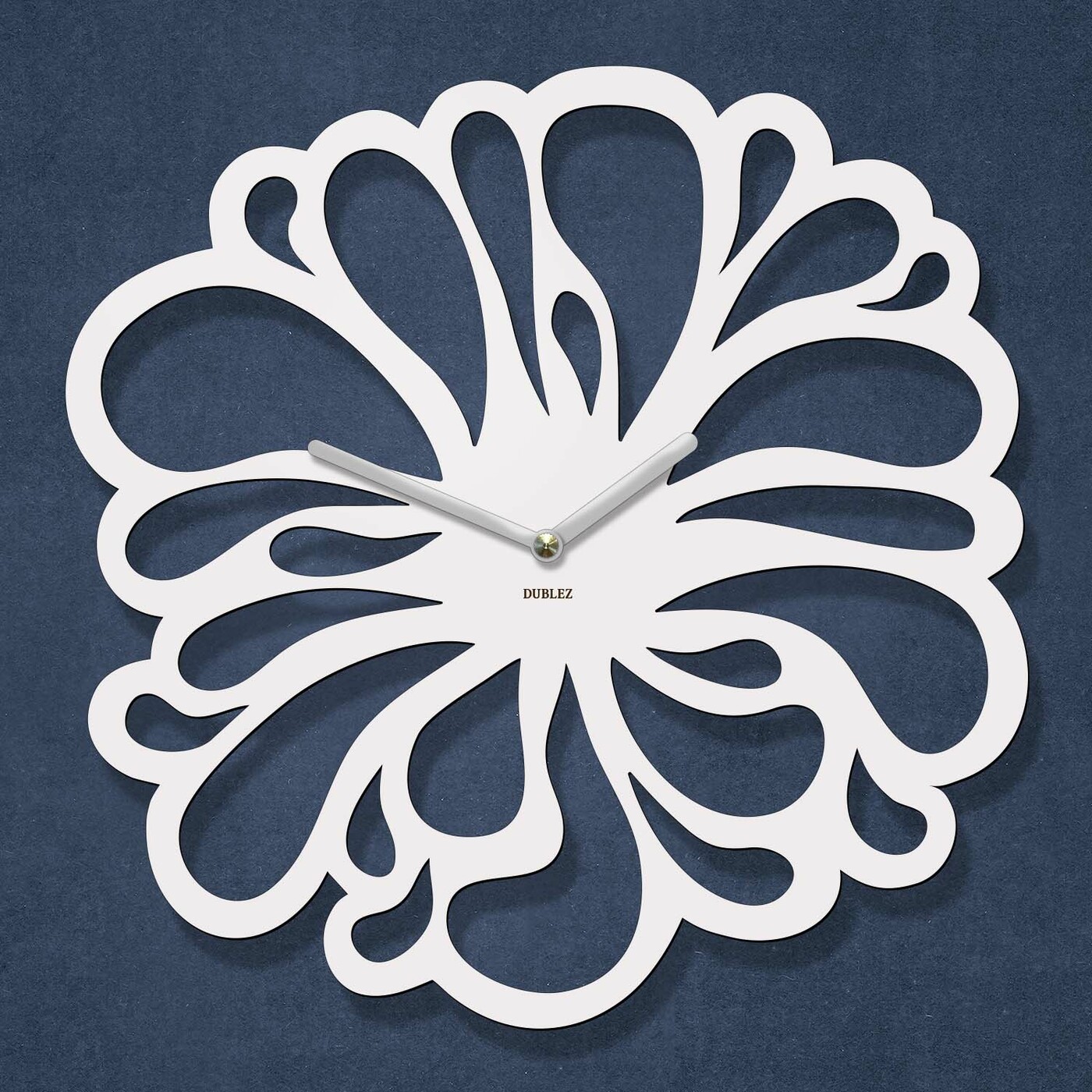 Nástěnné obrazové hodiny - Flower | Bílá