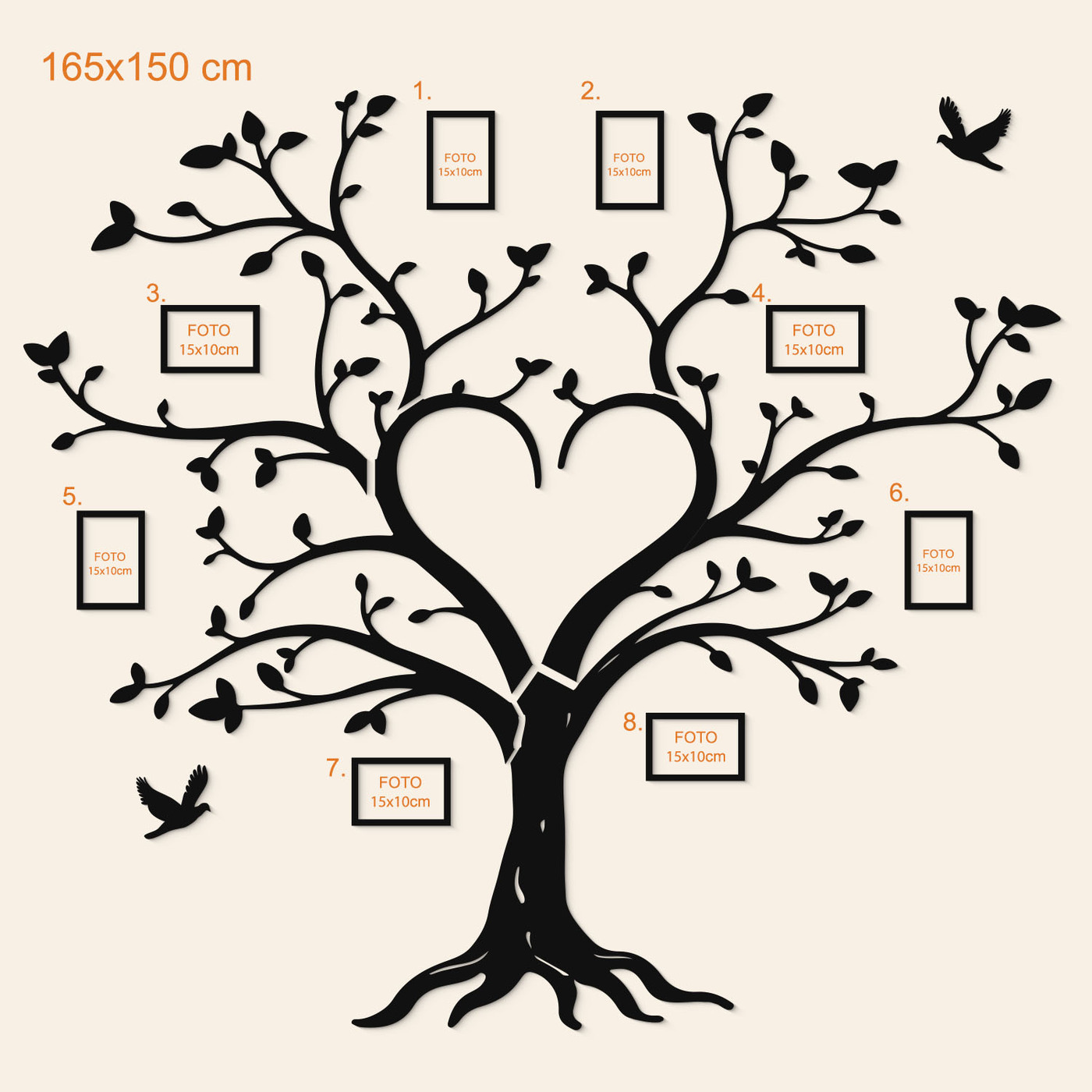 Drevený rodostrom na stenu | 165x150 cm