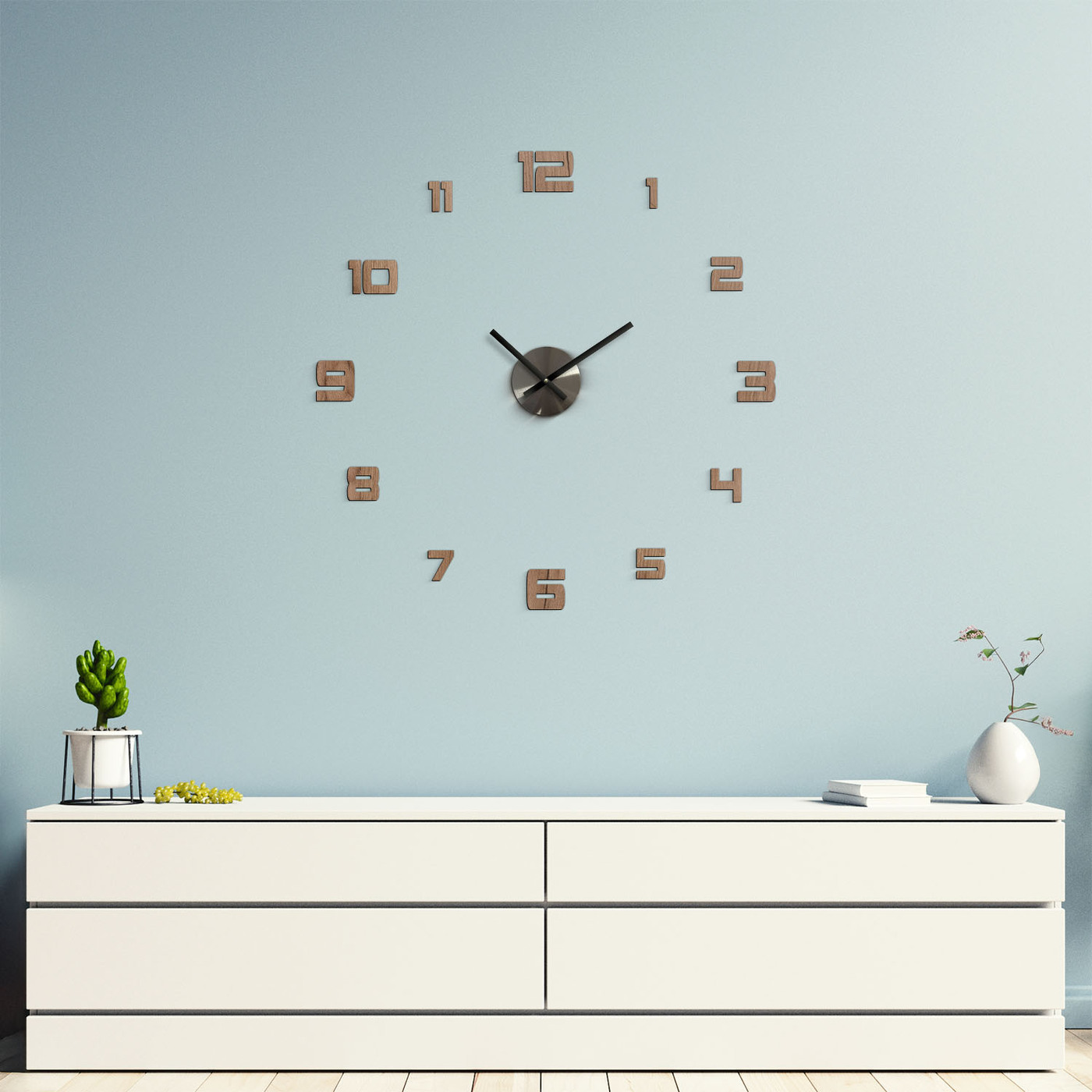 Nalepovacie hodiny z dreva - Victoria | Dub tabakový