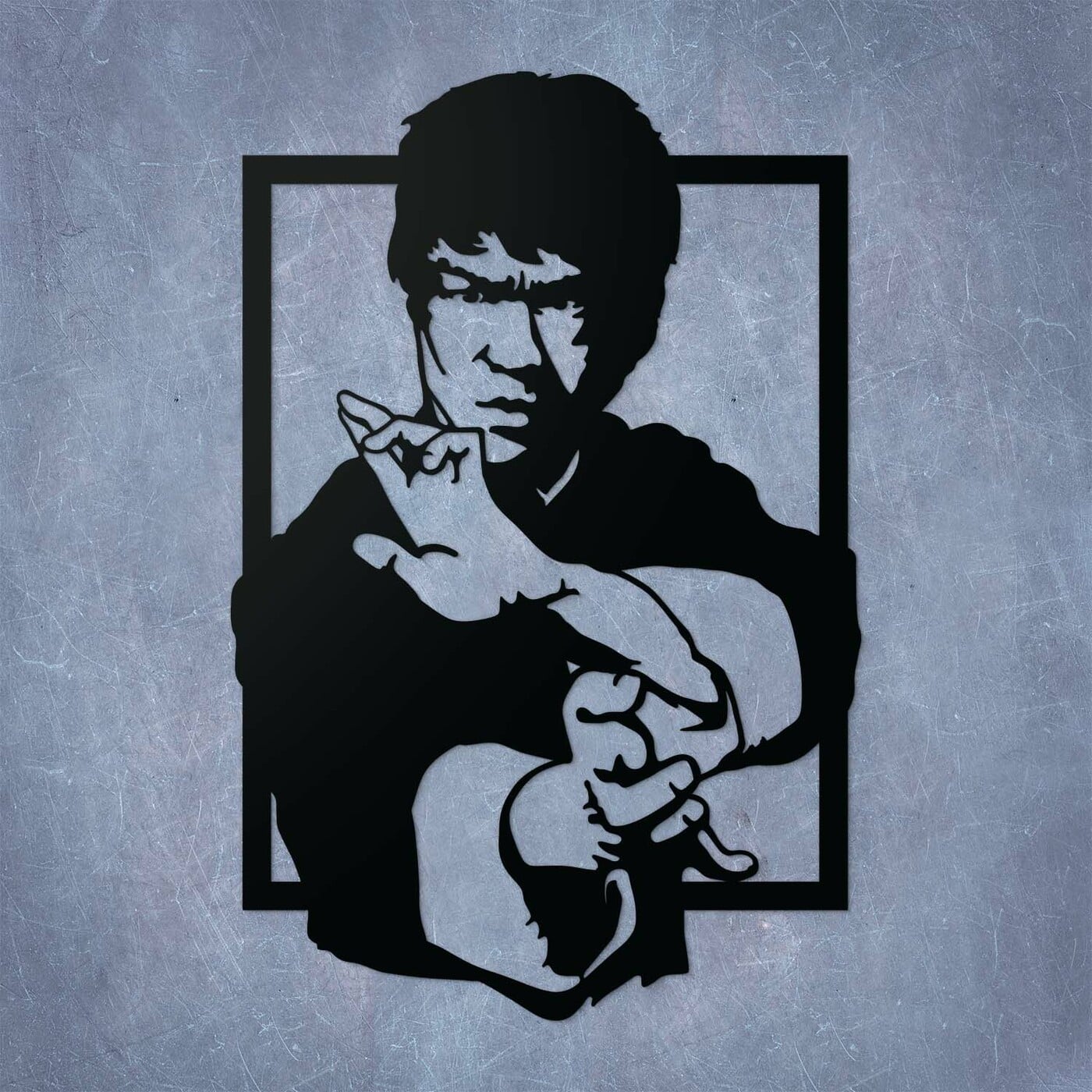 Drevený obraz - Bruce Lee | Čierna