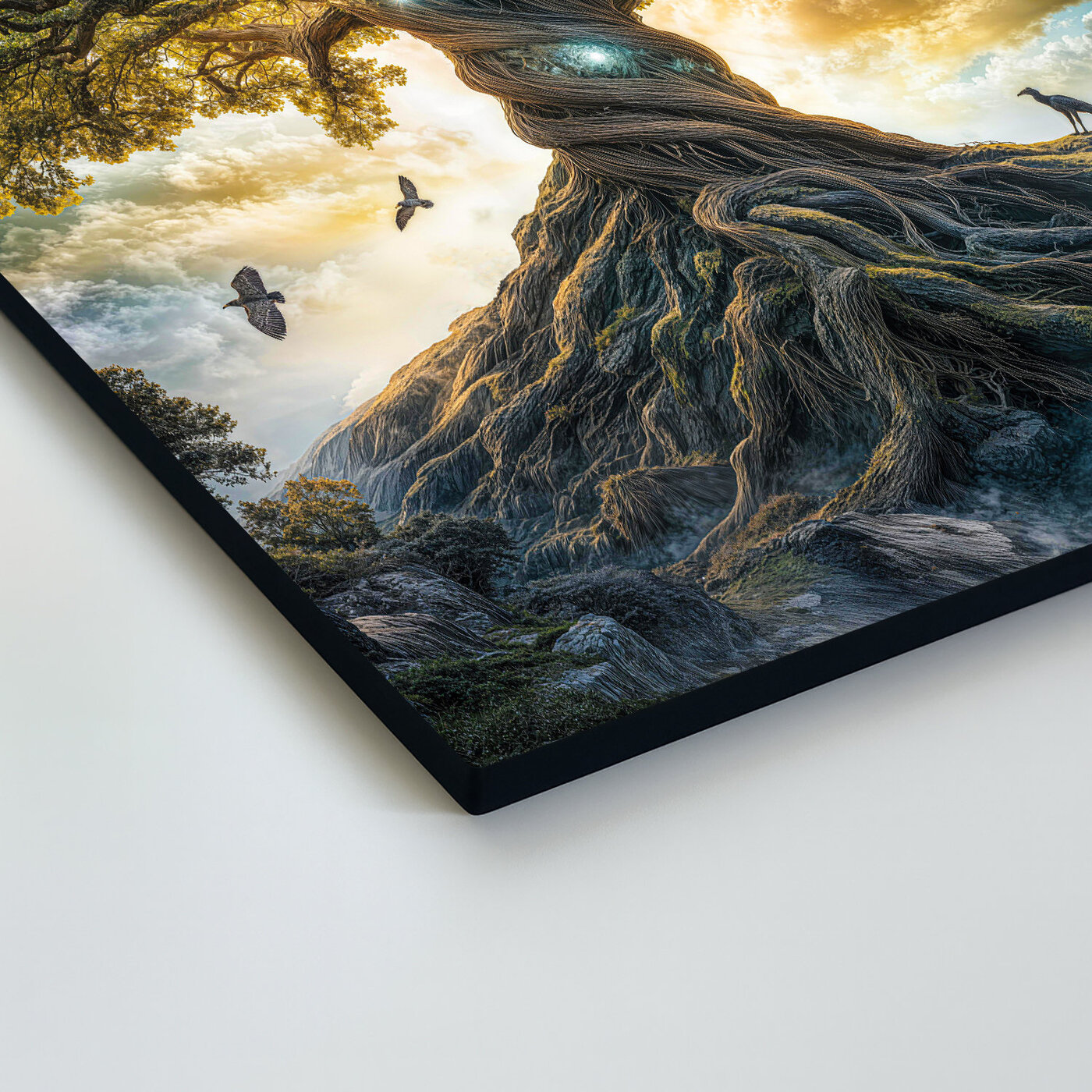 Dřevěný obraz stromu života - Yggdrasil