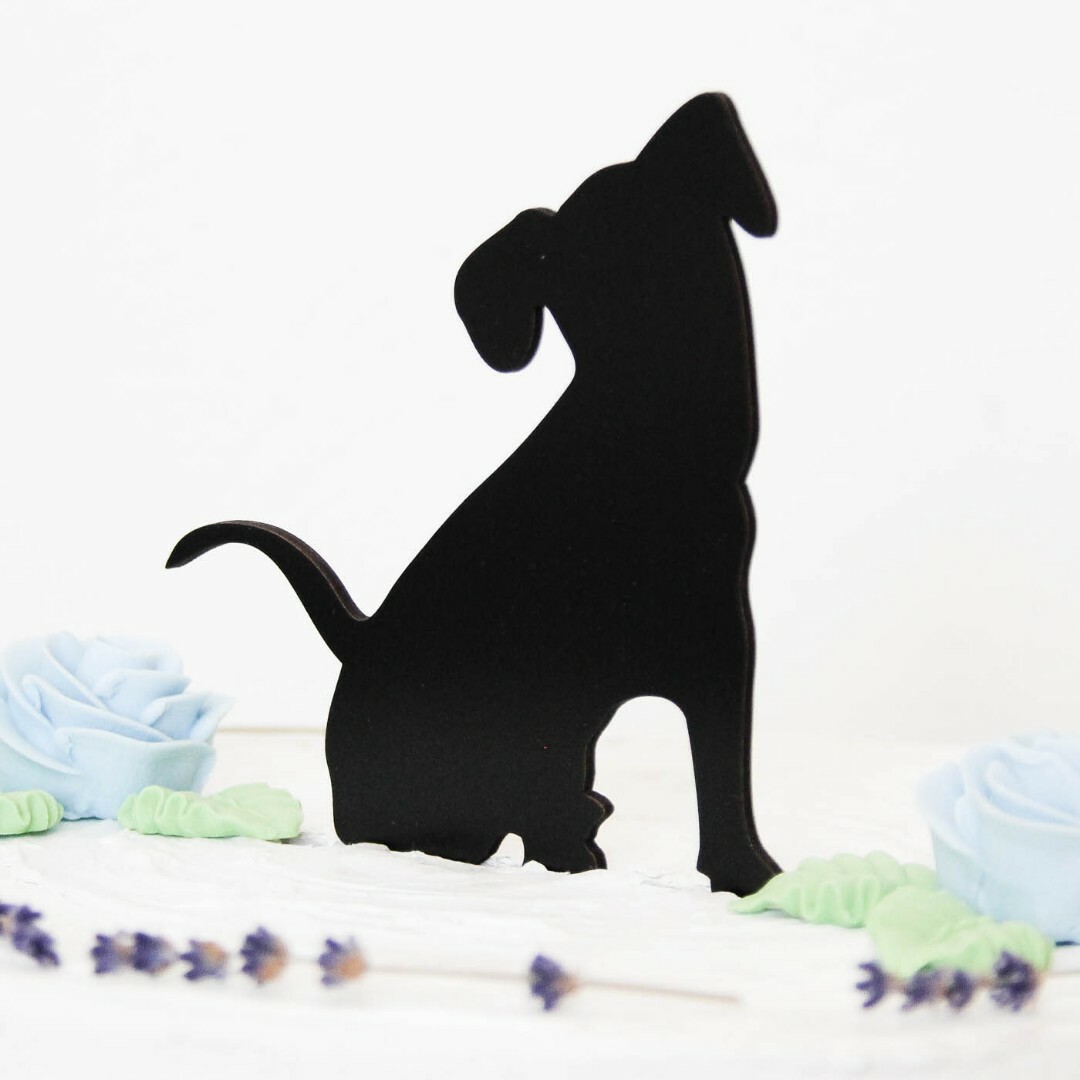 Zapichovacie zvieratko na detskú tortu s menom - Psík | Čierna