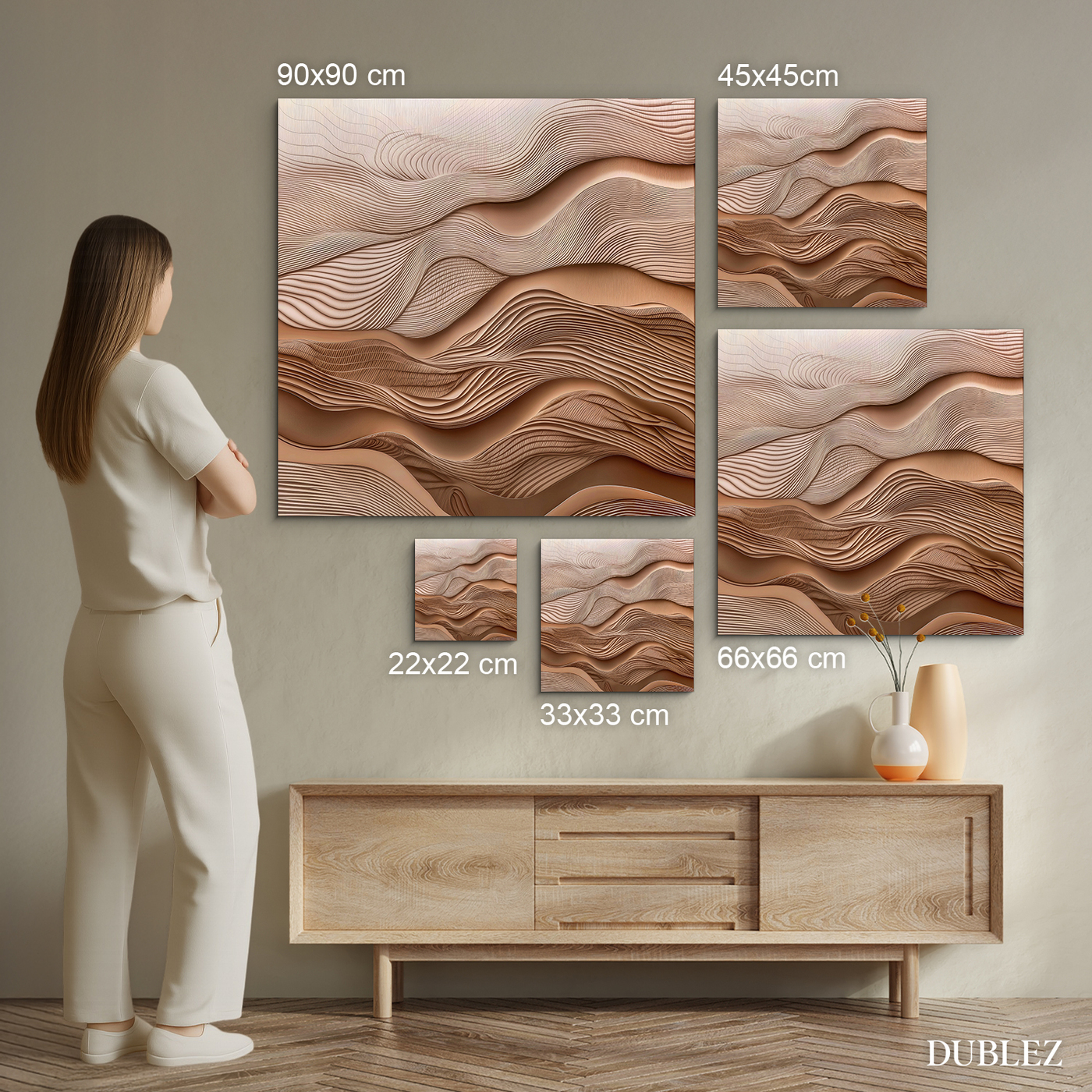 Drevený obraz na stenu - Pink lines