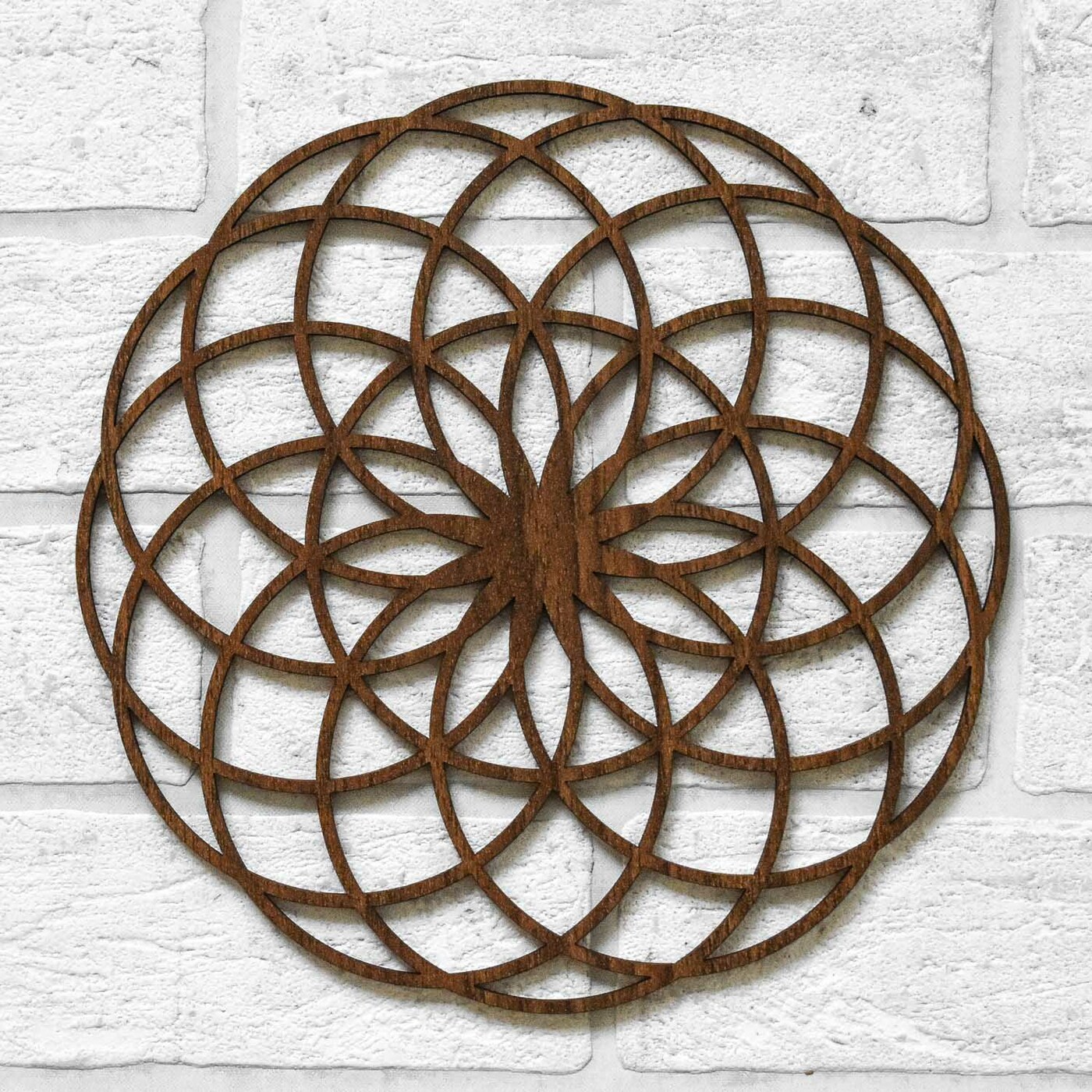 Sacred Geometry - Flower of Life Symbol | Walnut