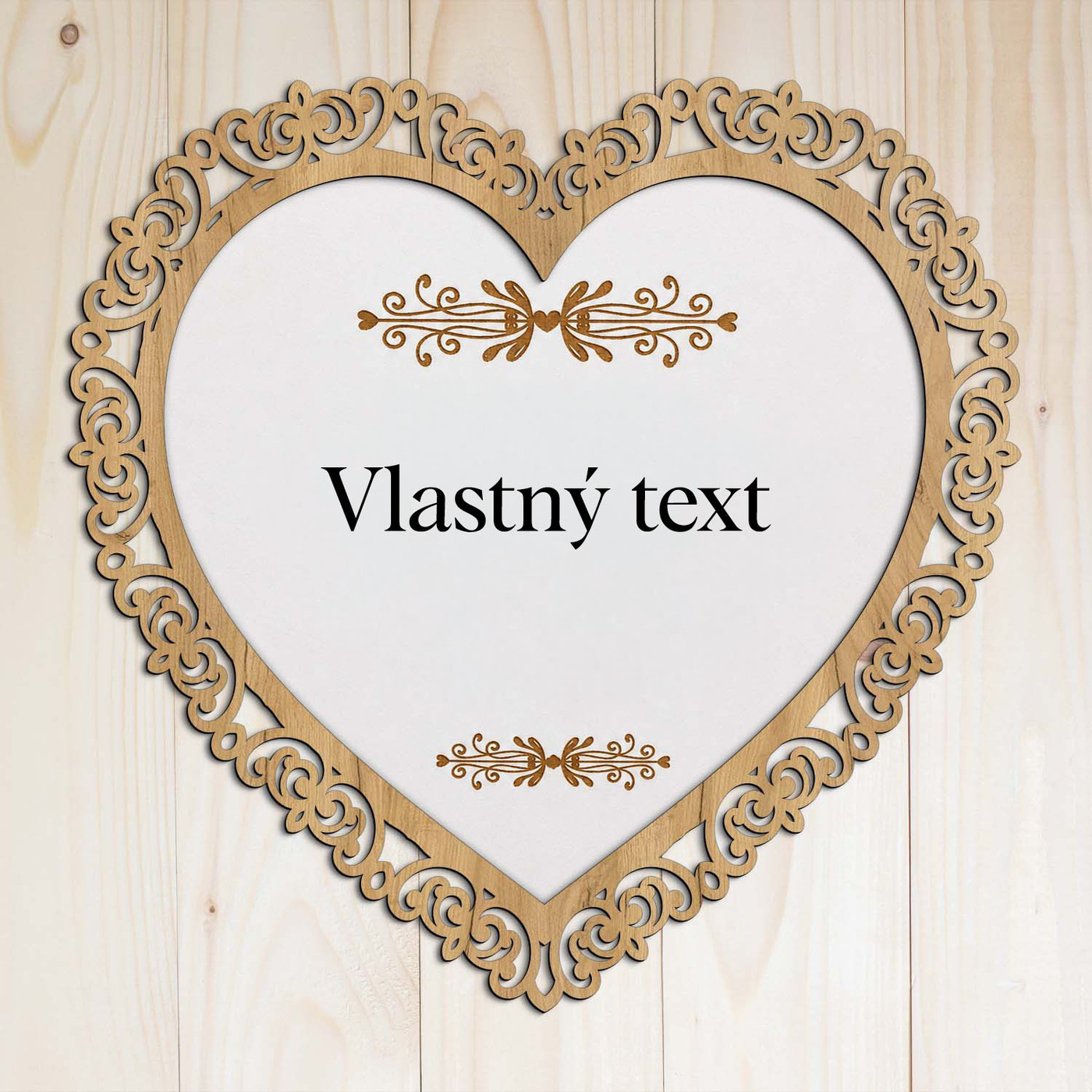 Drevené srdiečko s vlastným textom | Dub zlatý
