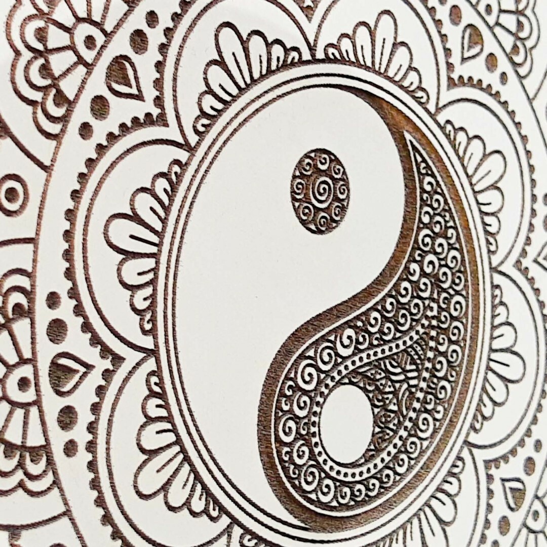 Engraved Mandala on the Wall - Yin-Yang