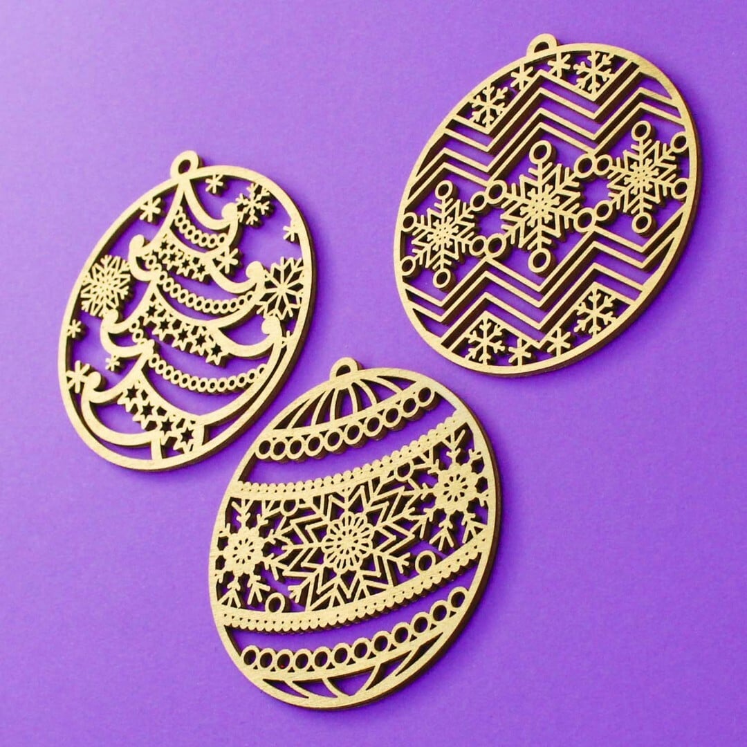 Vianočné gule - Set 3 druhy po 2 ks (6ks) | Zlatá