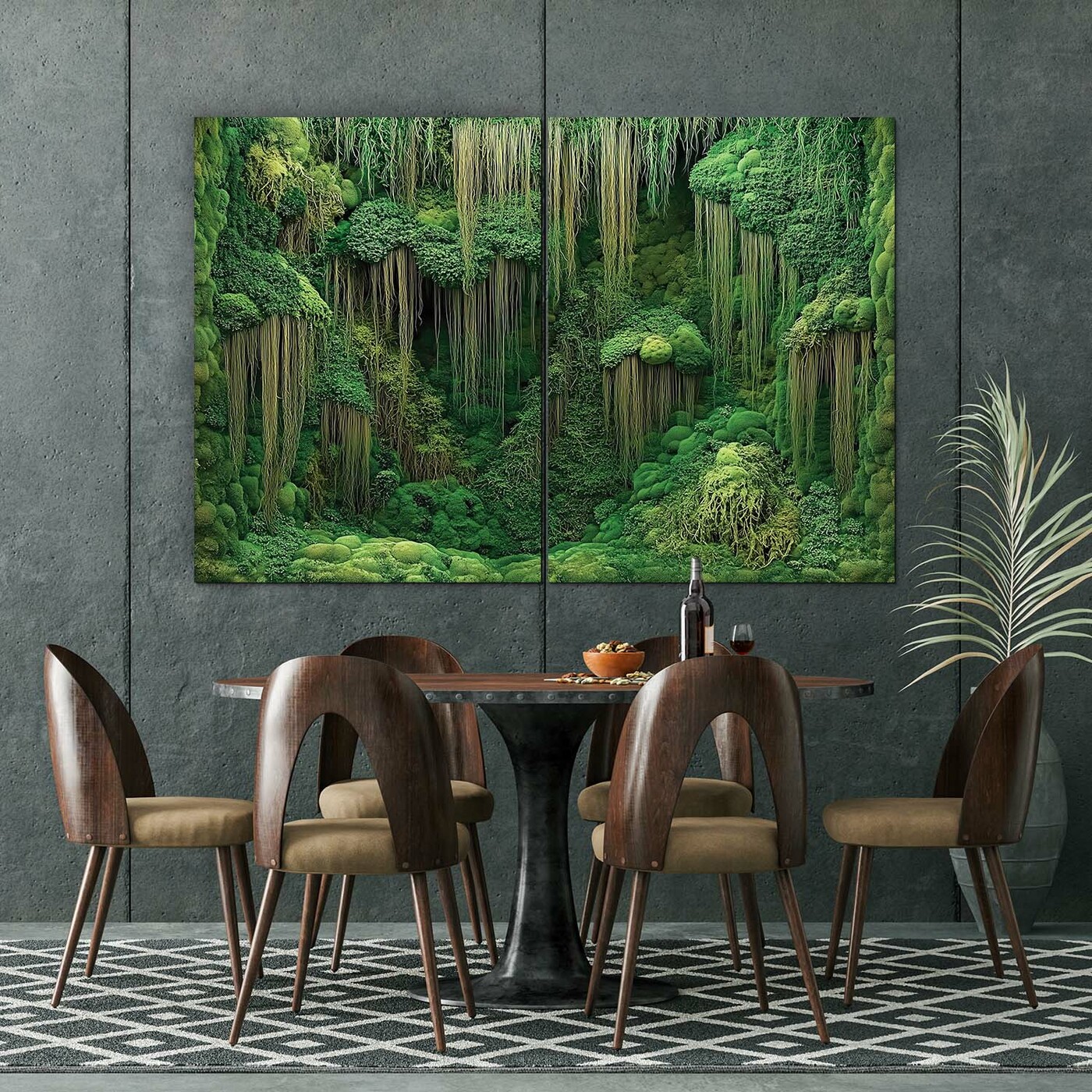 Printed Moss Wall Art on Wood - A Touch of Wilderness | 136x90 cm