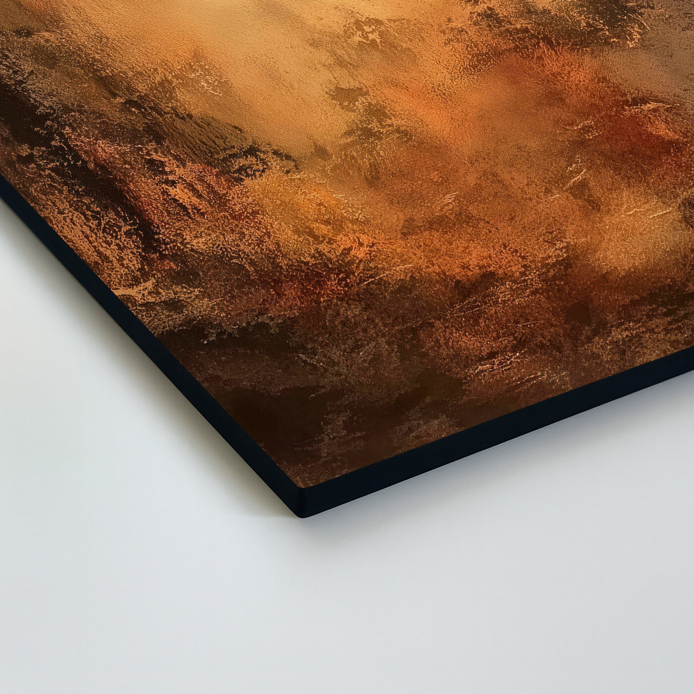 Zlatý abstraktný obraz na dreve - Oxidus