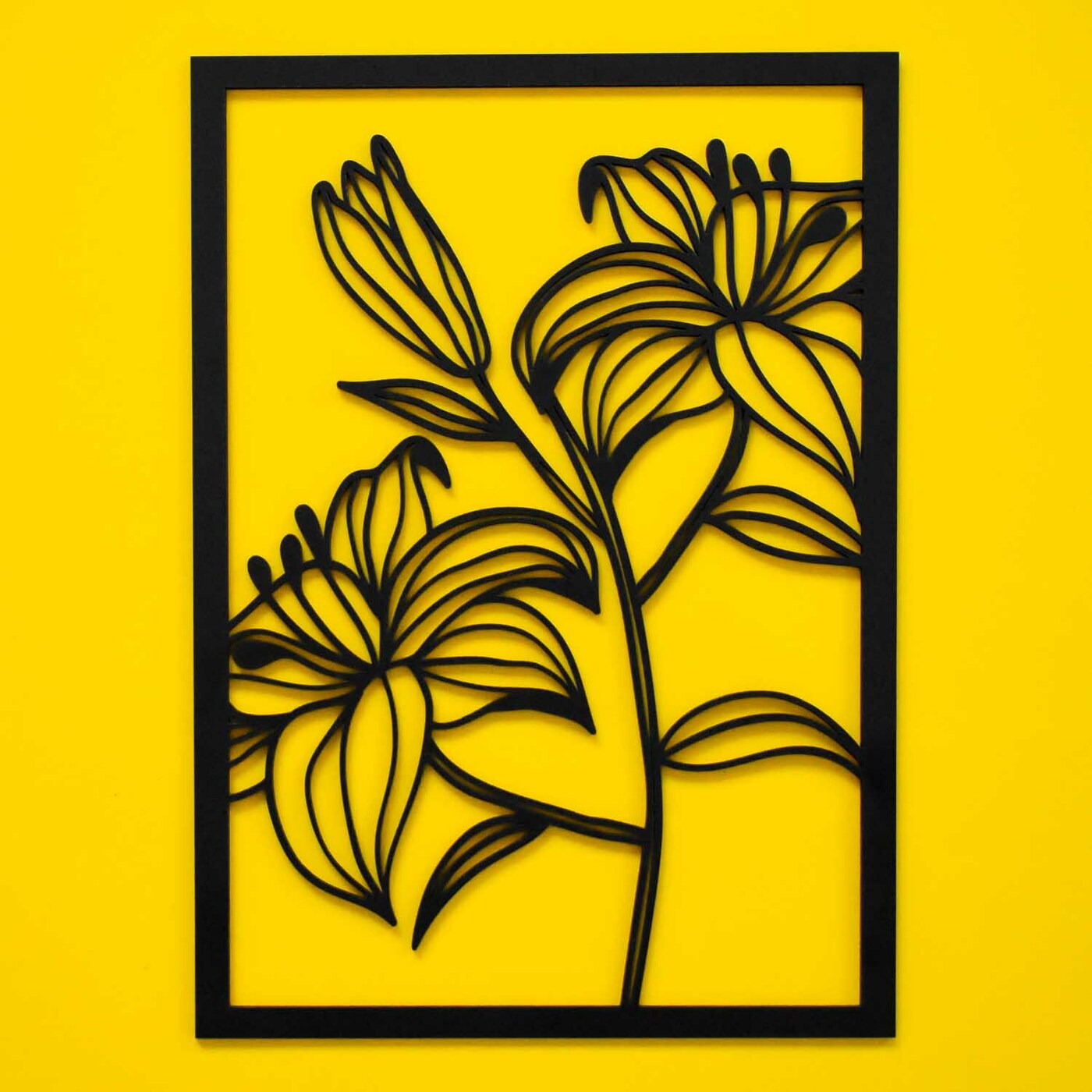 Multi-part Wooden Wall Art of Flowers - Scent of Summer | Black