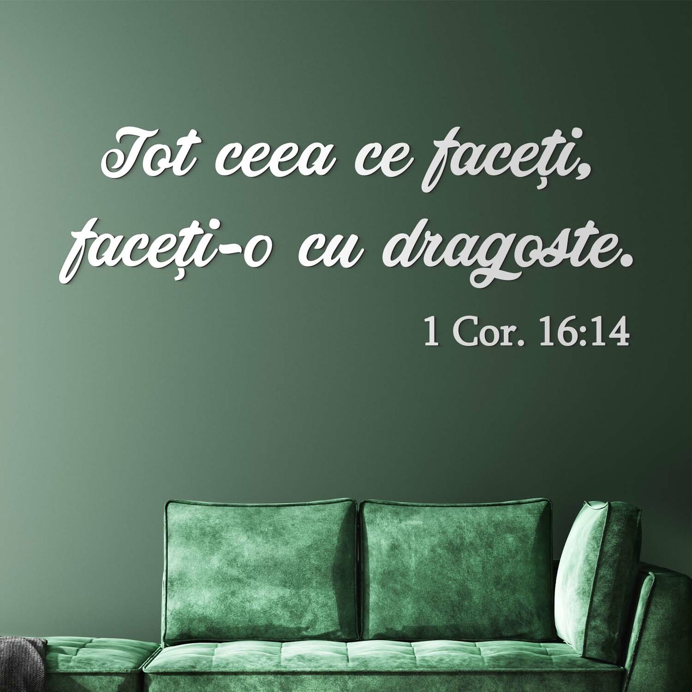 Citat din Biblie - Sticker decorativ | Alb