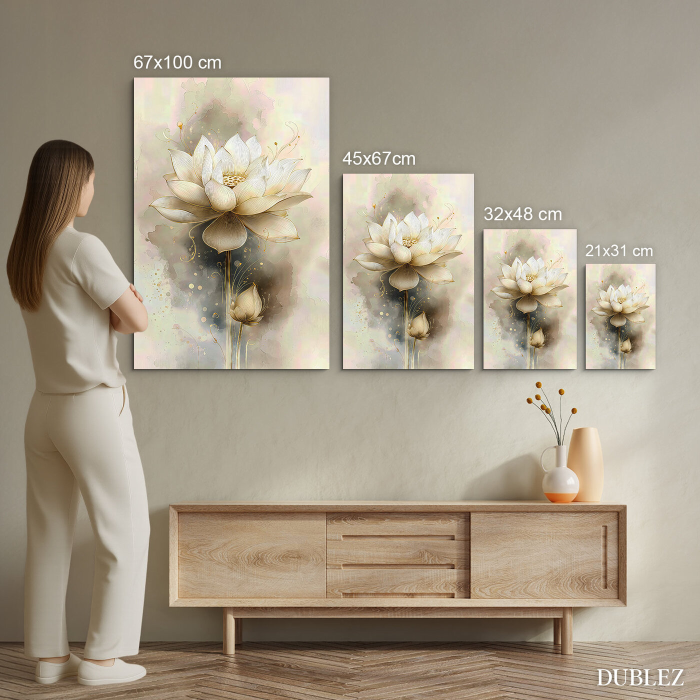 Dřevěný obraz - Lotosový květ