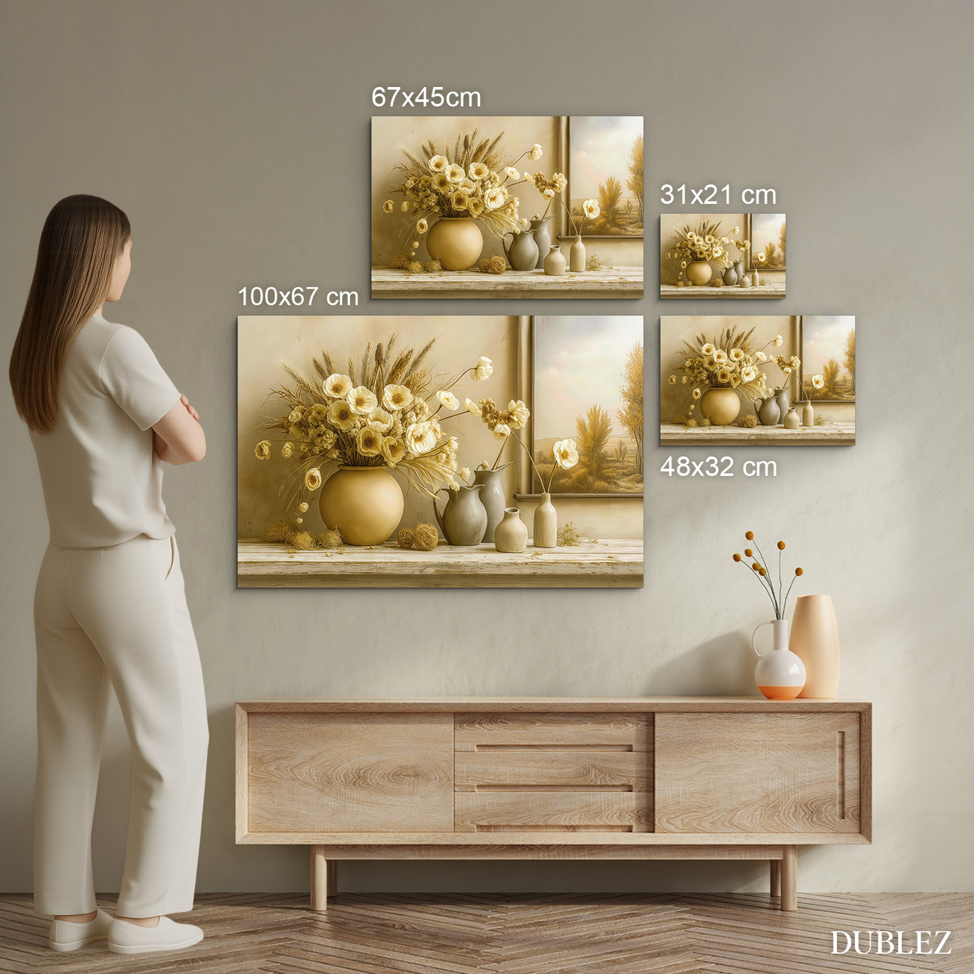 Vintage obrazy do obývacího pokoje - Sušené květiny