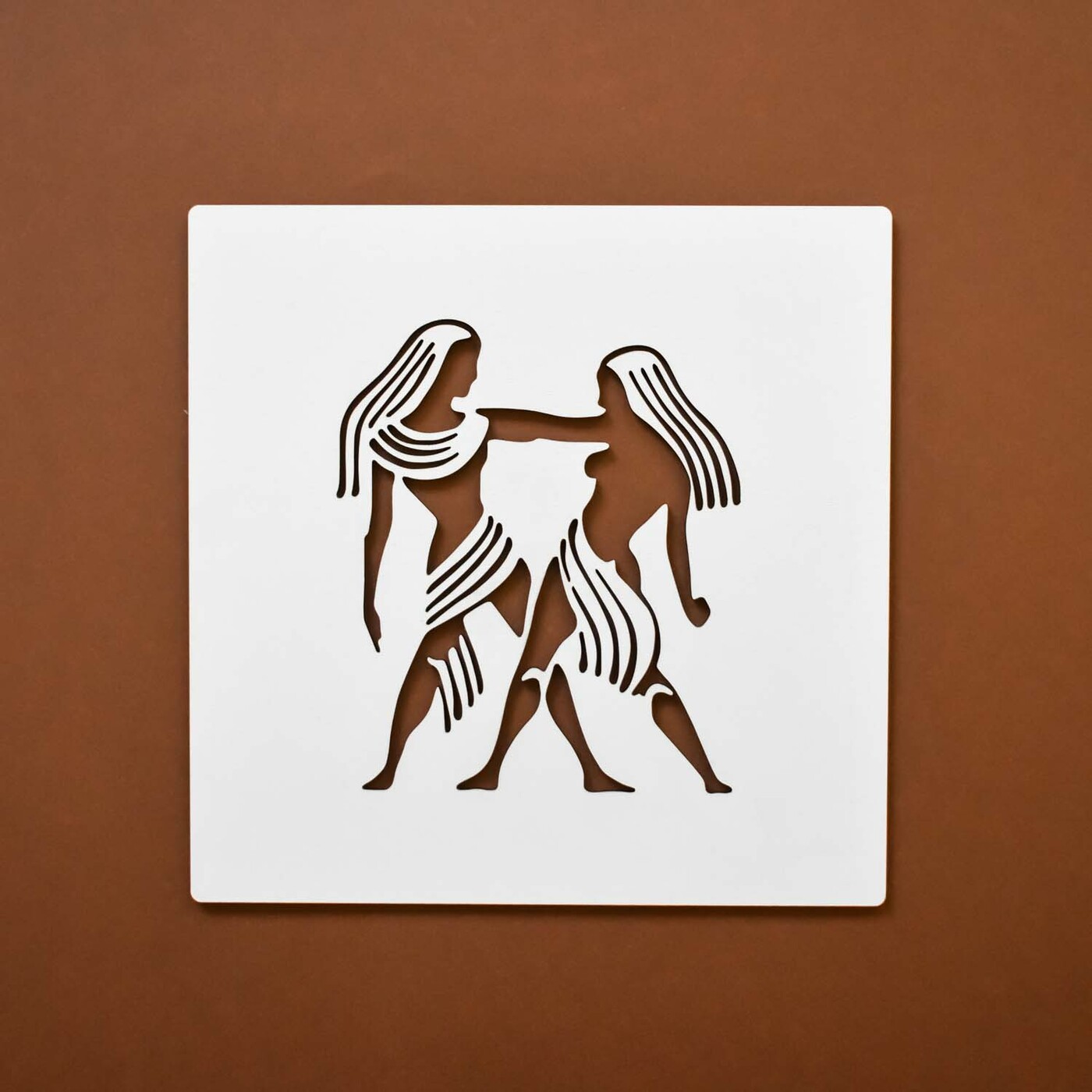 Drevená dekorácia - Znamenie Blíženci | Biela