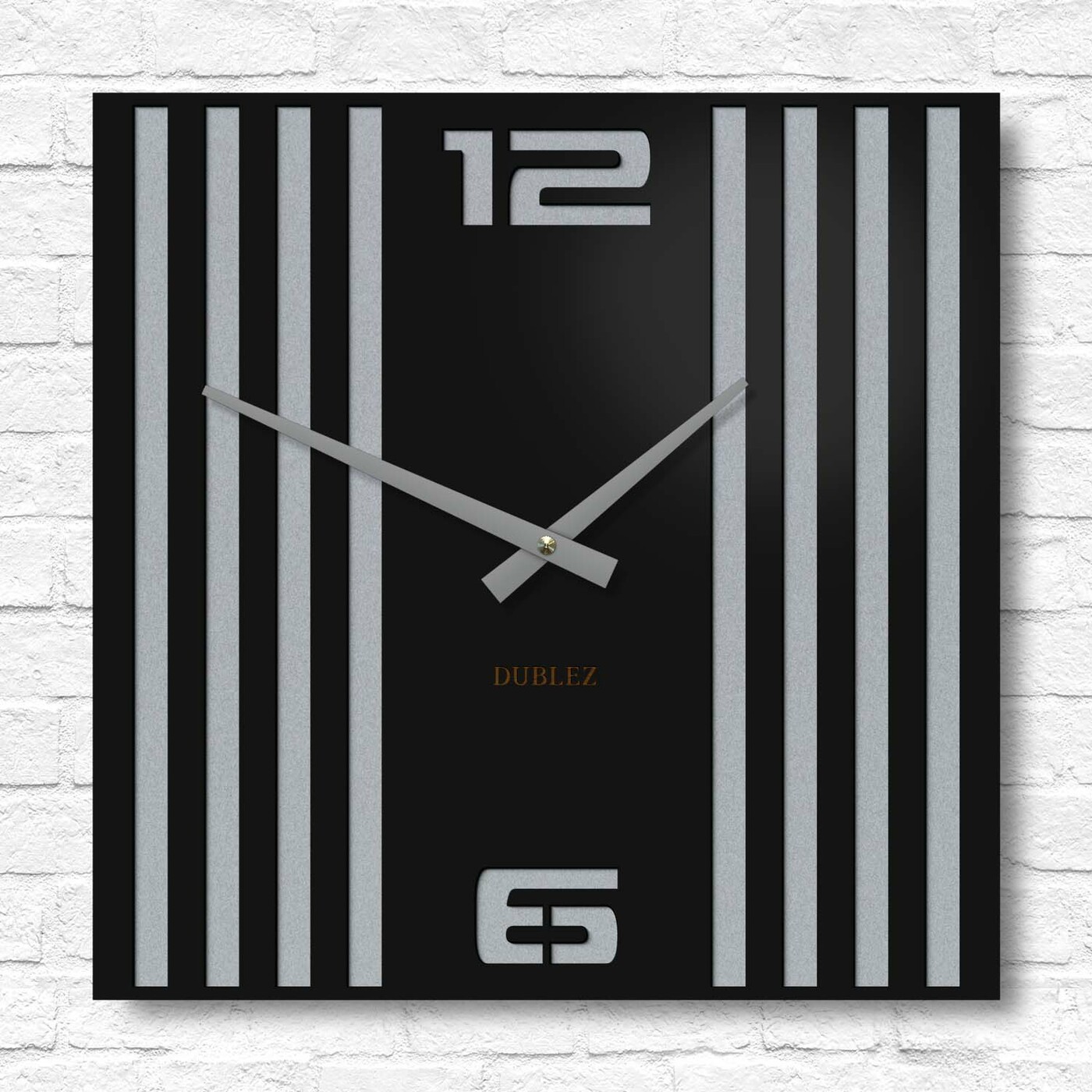 3D hodiny na stenu - Urban Lines | Strieborná