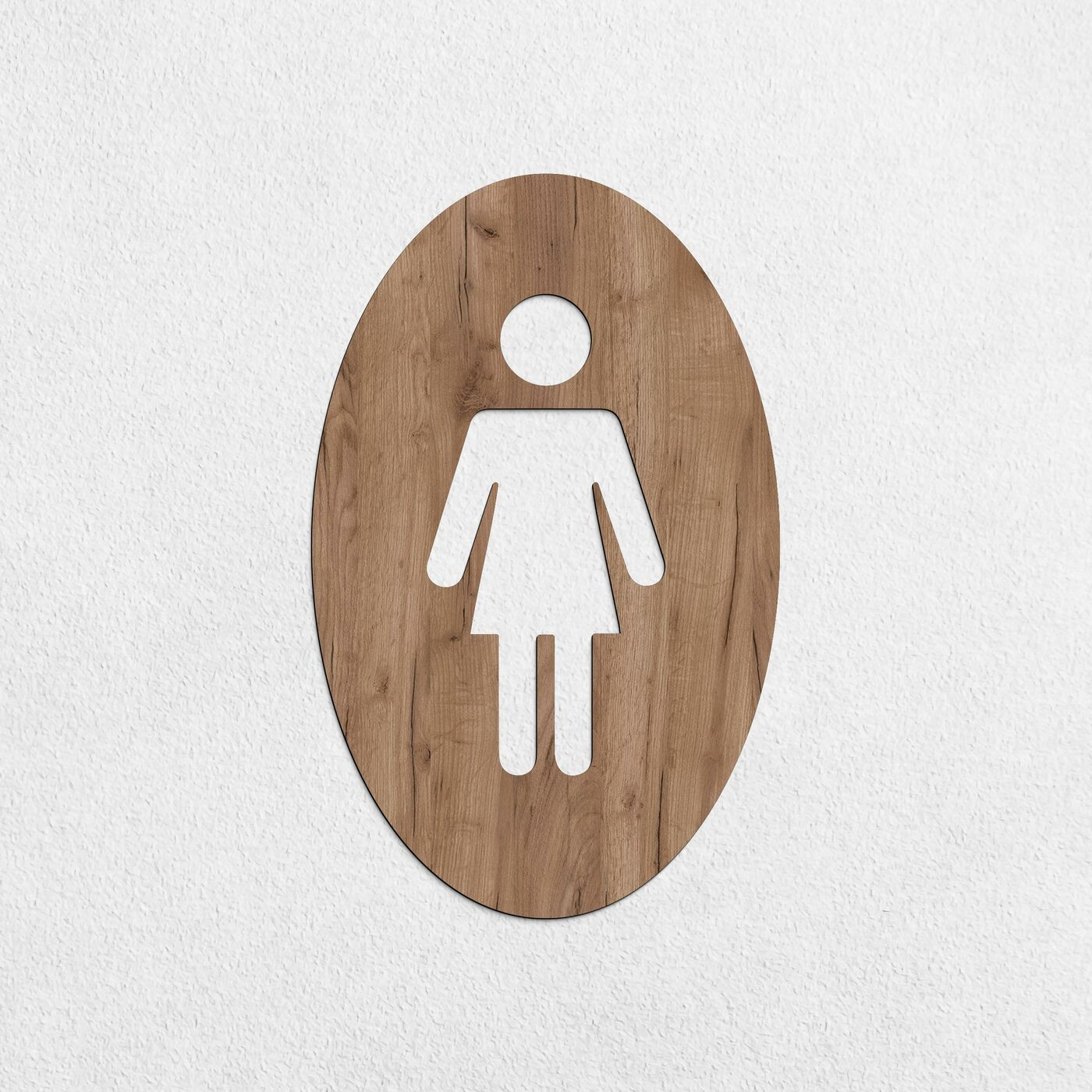 Indicator toaletă din lemn, 2 piese - Femei, Bărbați | Stejar pentru tutun