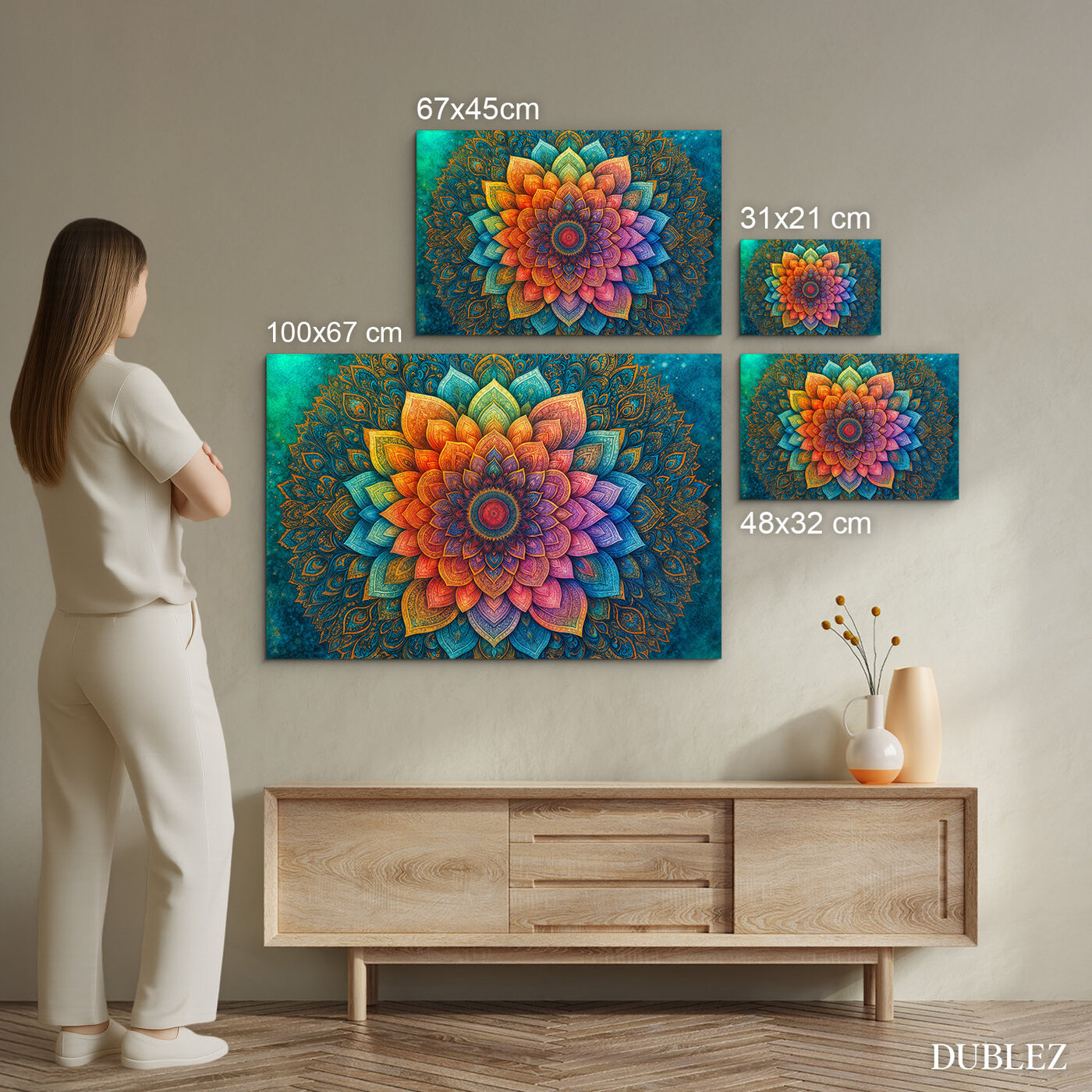 Žiarivá mandala na stenu - Obraz