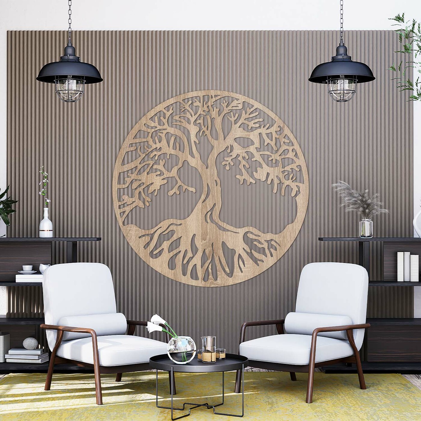 Wooden Picture Tree of Life - Chokmah | Oak Sonoma