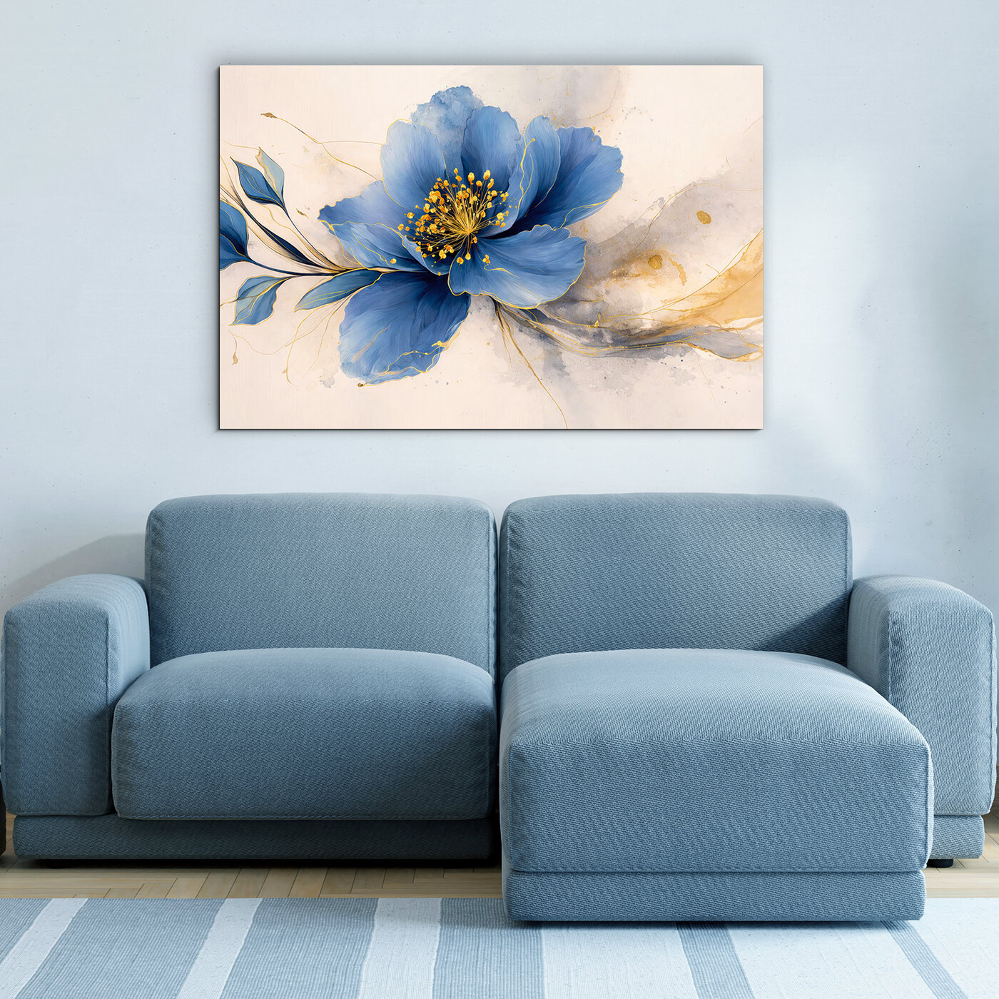 Drevený obraz - Azúrový kvet