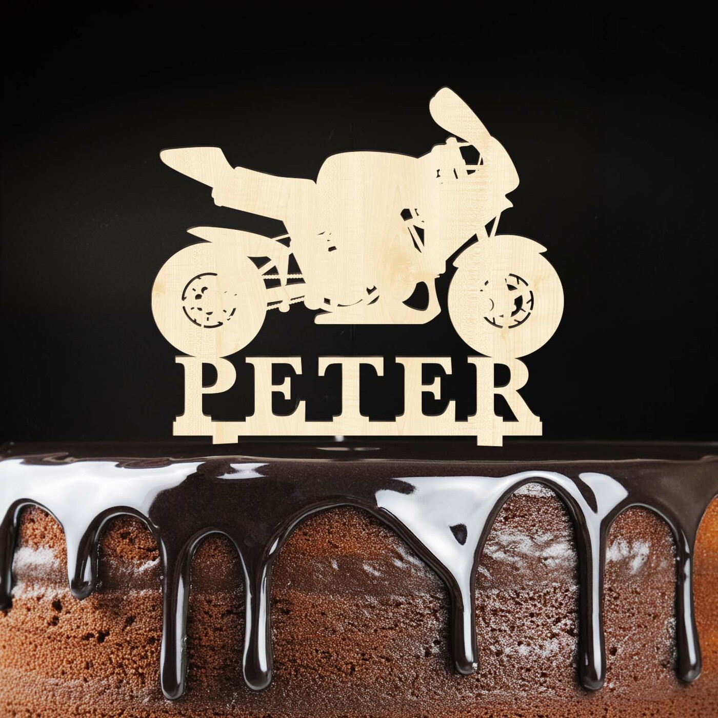 Zápich na tortu aj s vlastným textom - Motorka | Javor