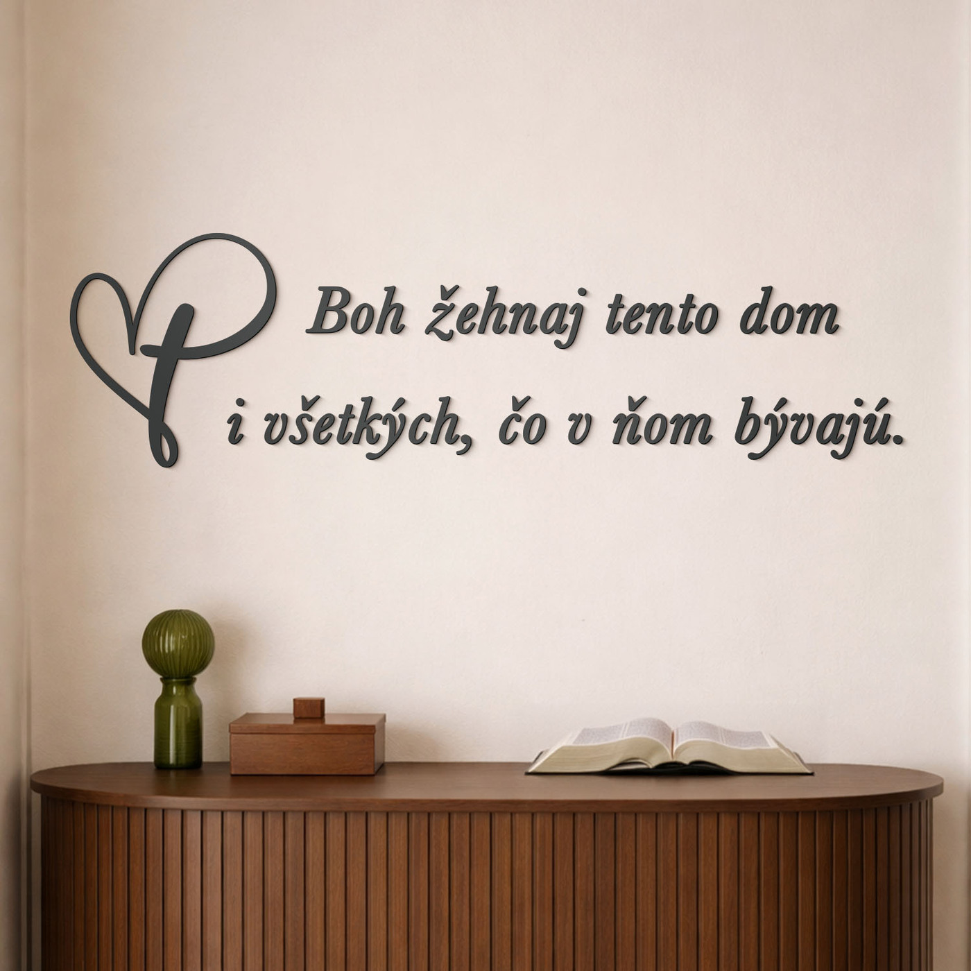 Drevený citát na stenu - Boh žehnaj 