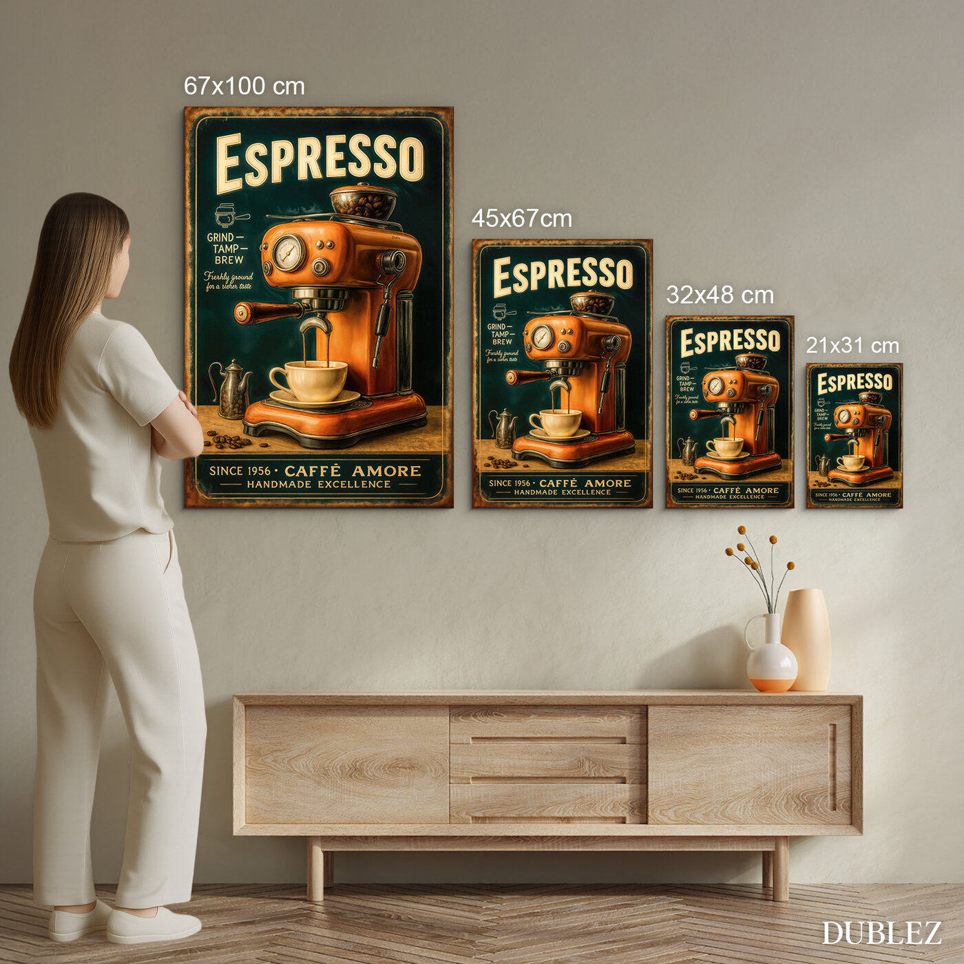 Vintage wooden picture - Espresso