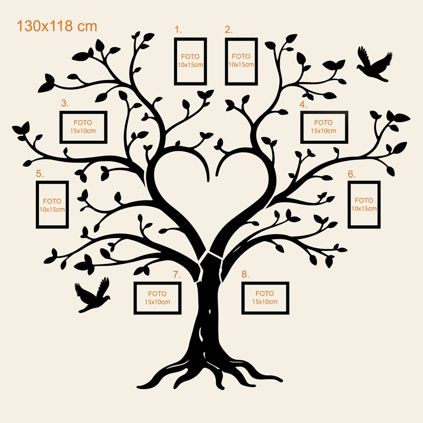 Drevený rodostrom na stenu | 130x118 cm